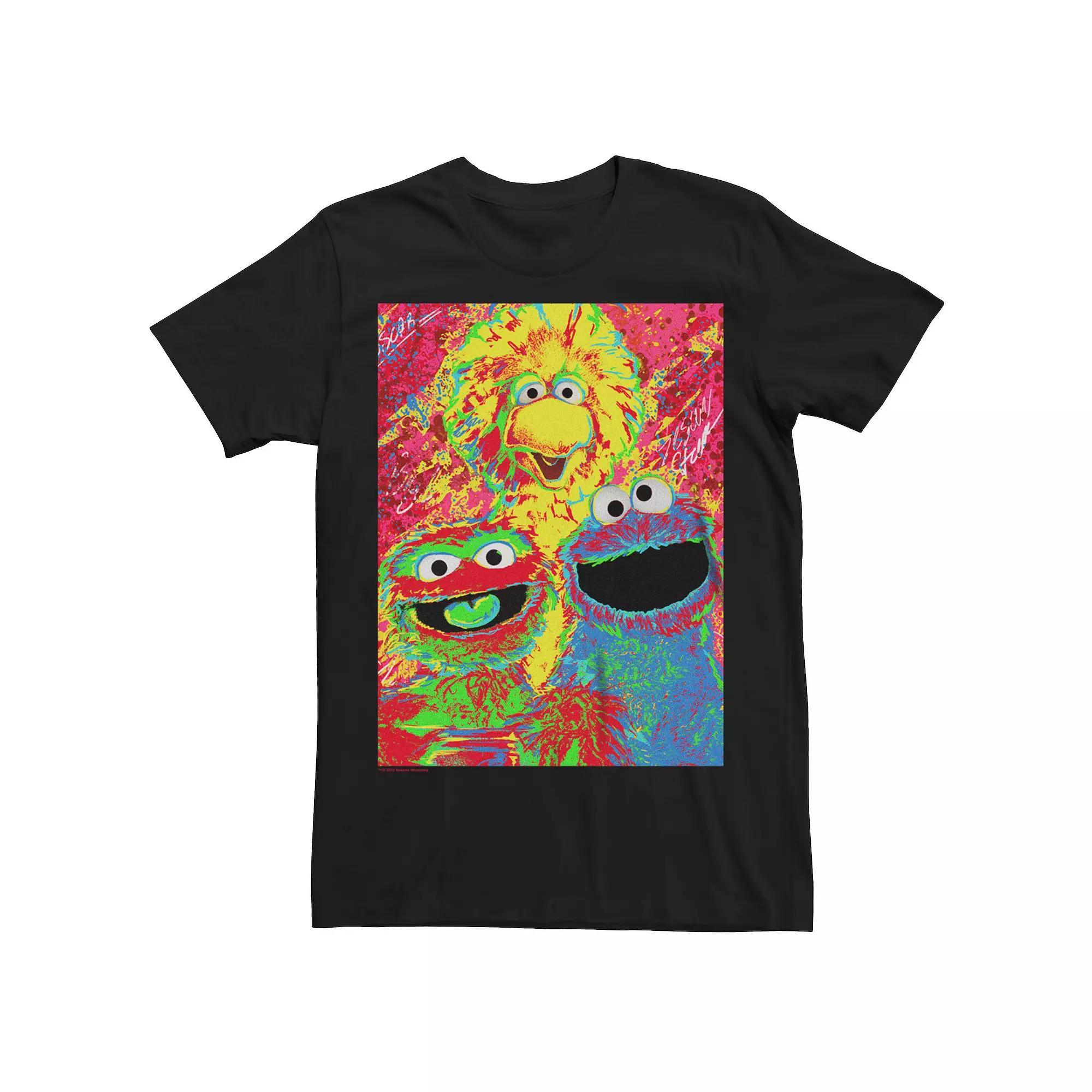 Men's Sesame Street Painting Tee, Size: Large, Black Product Image