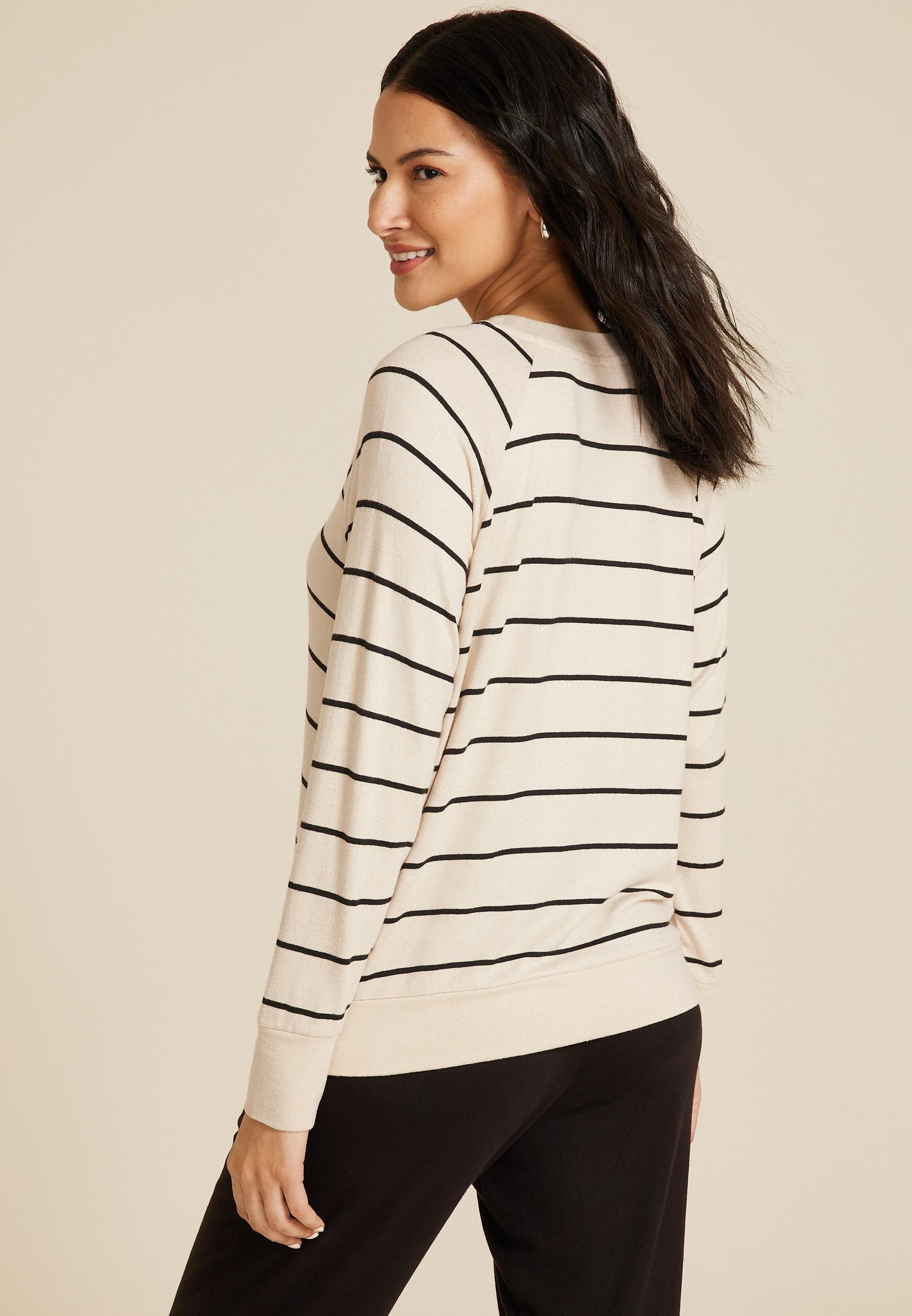 Lakeside Hacci Striped Lounge Top Product Image