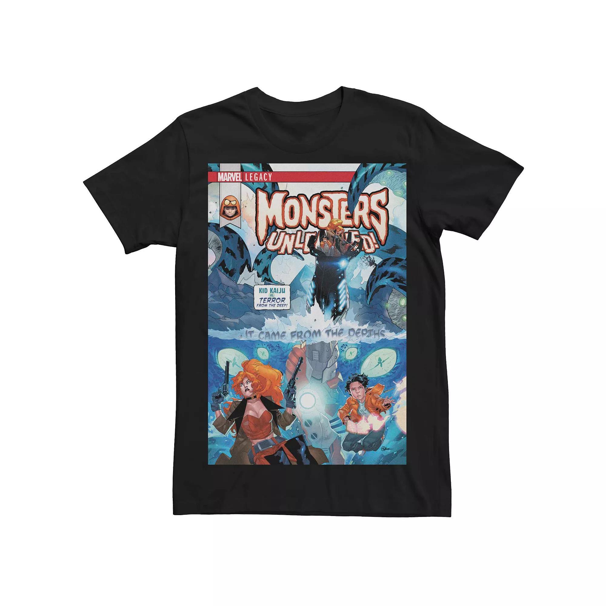 Men's Marvel Legacy Monsters Unleashed Comic Book Cover Tee, Size: XXL, Black Product Image