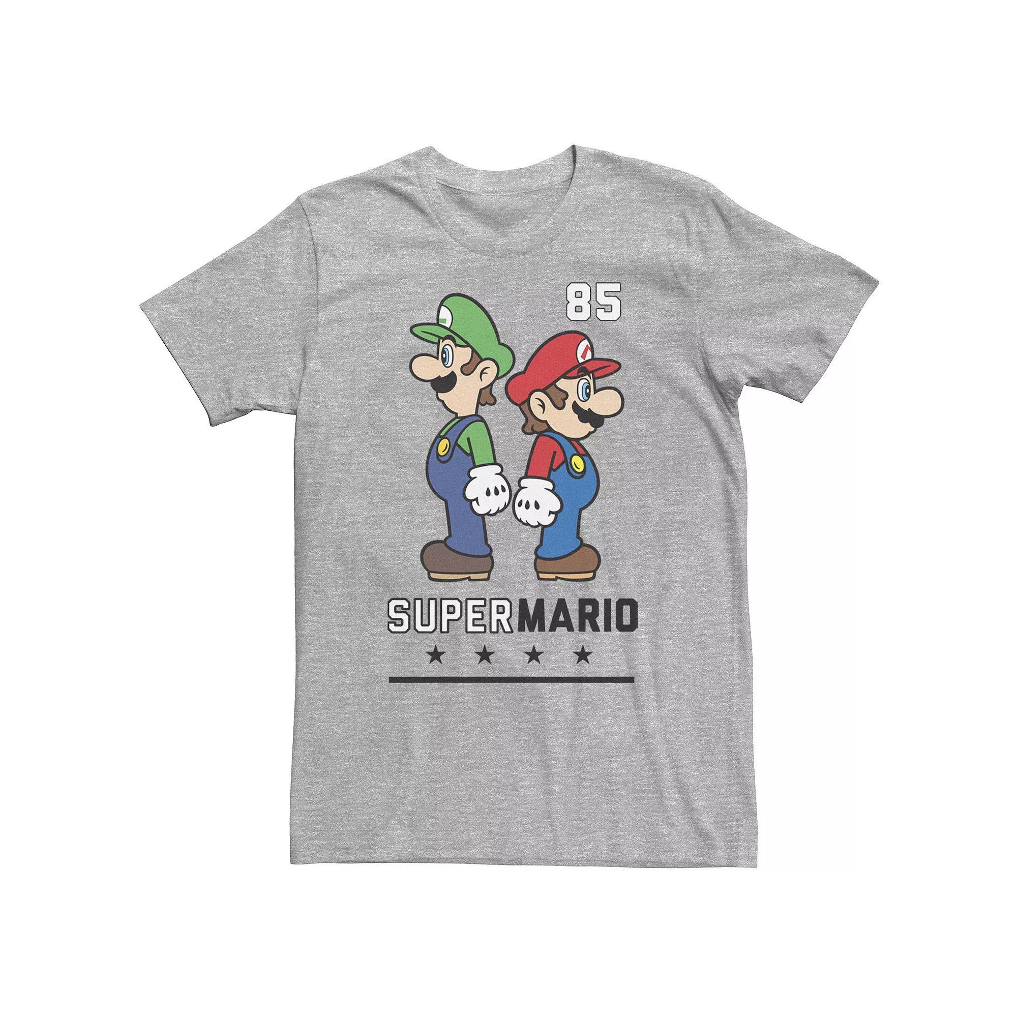Big & Tall Nintendo Super Mario Brothers Back To Back Side Portrait Tee, Men's,  Product Image
