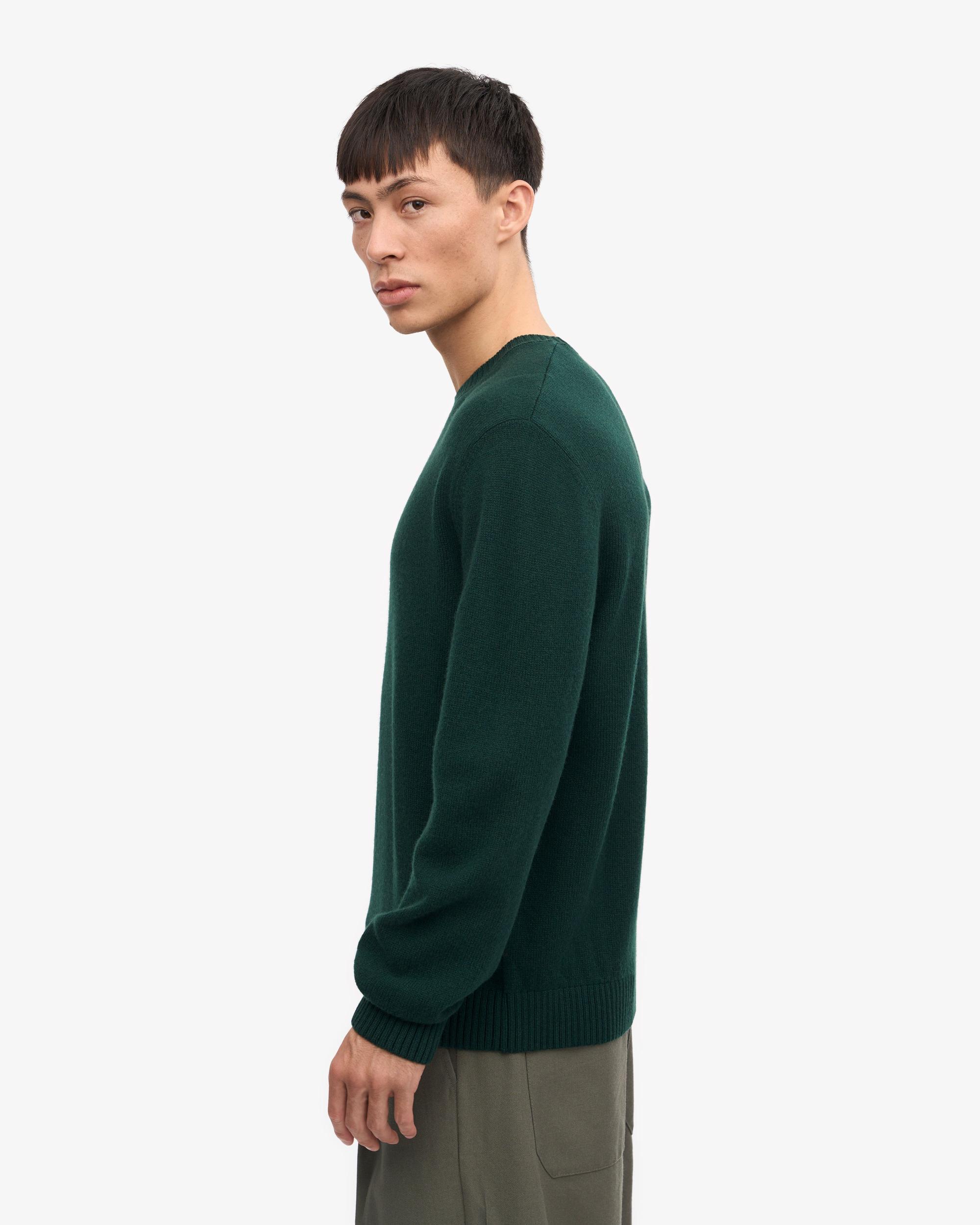 Classic Merino Wool Crew - Emerald Green Product Image