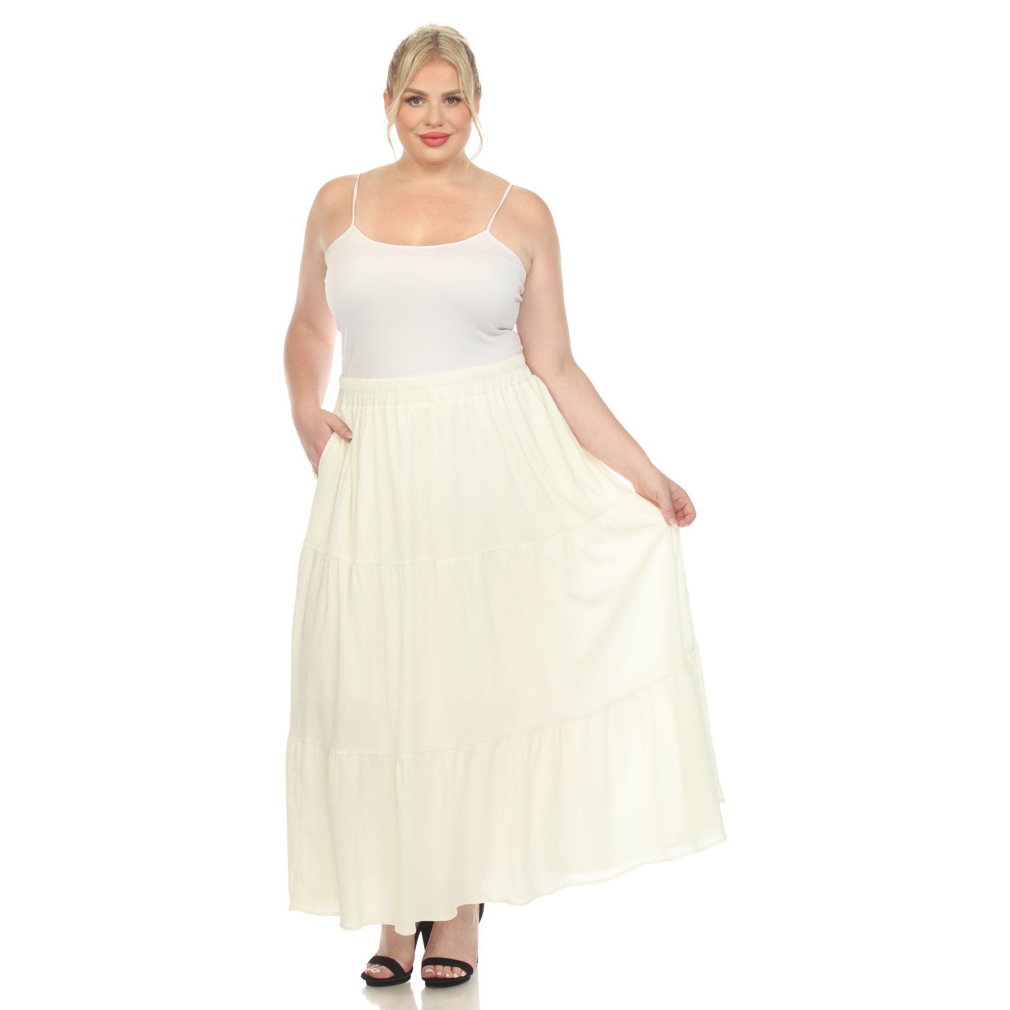 Pleated Tiered Maxi Skirt - Plus Product Image