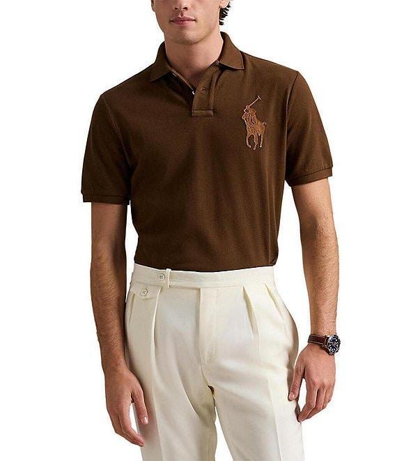Polo Ralph Lauren Classic Fit Leather-Pony Mesh Short Sleeve Polo Shirt Product Image
