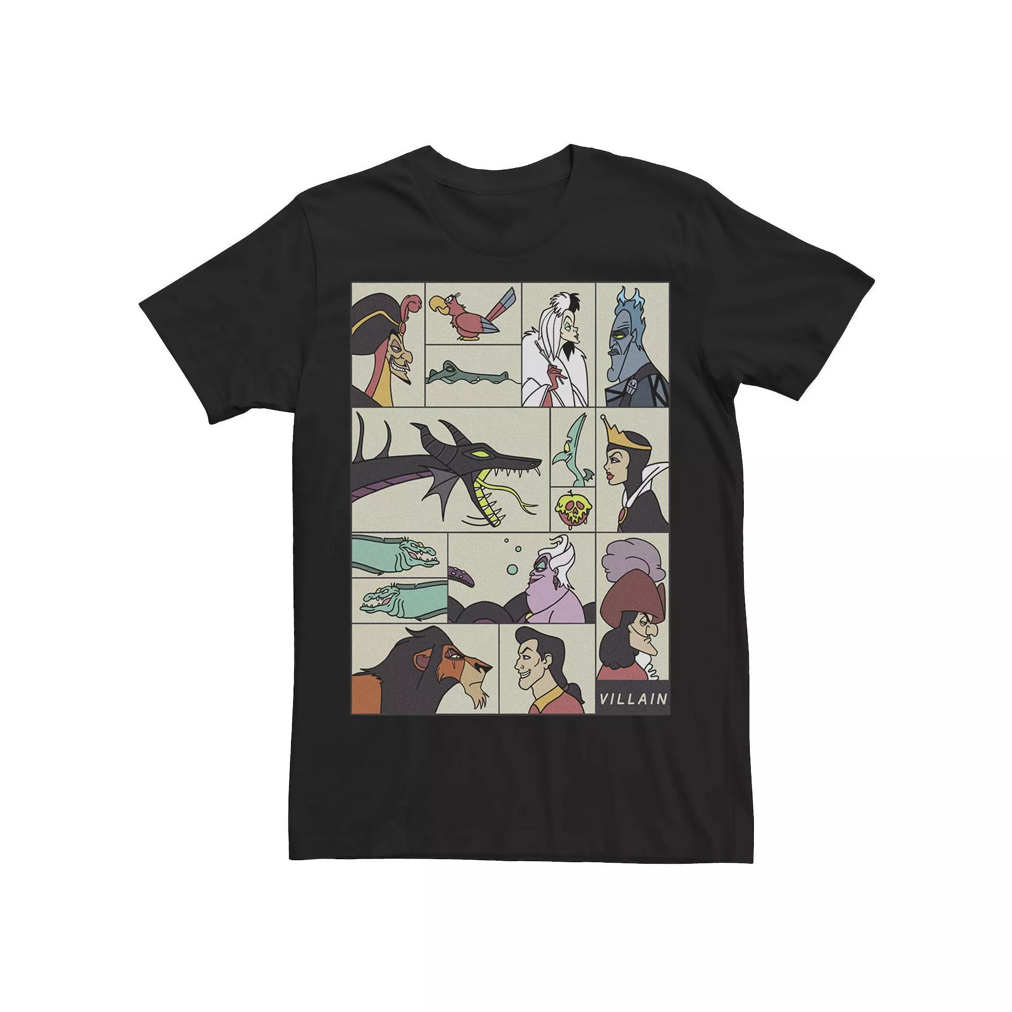 Disney Villains Men's Comic Style Portrait Panels Tee,  Product Image