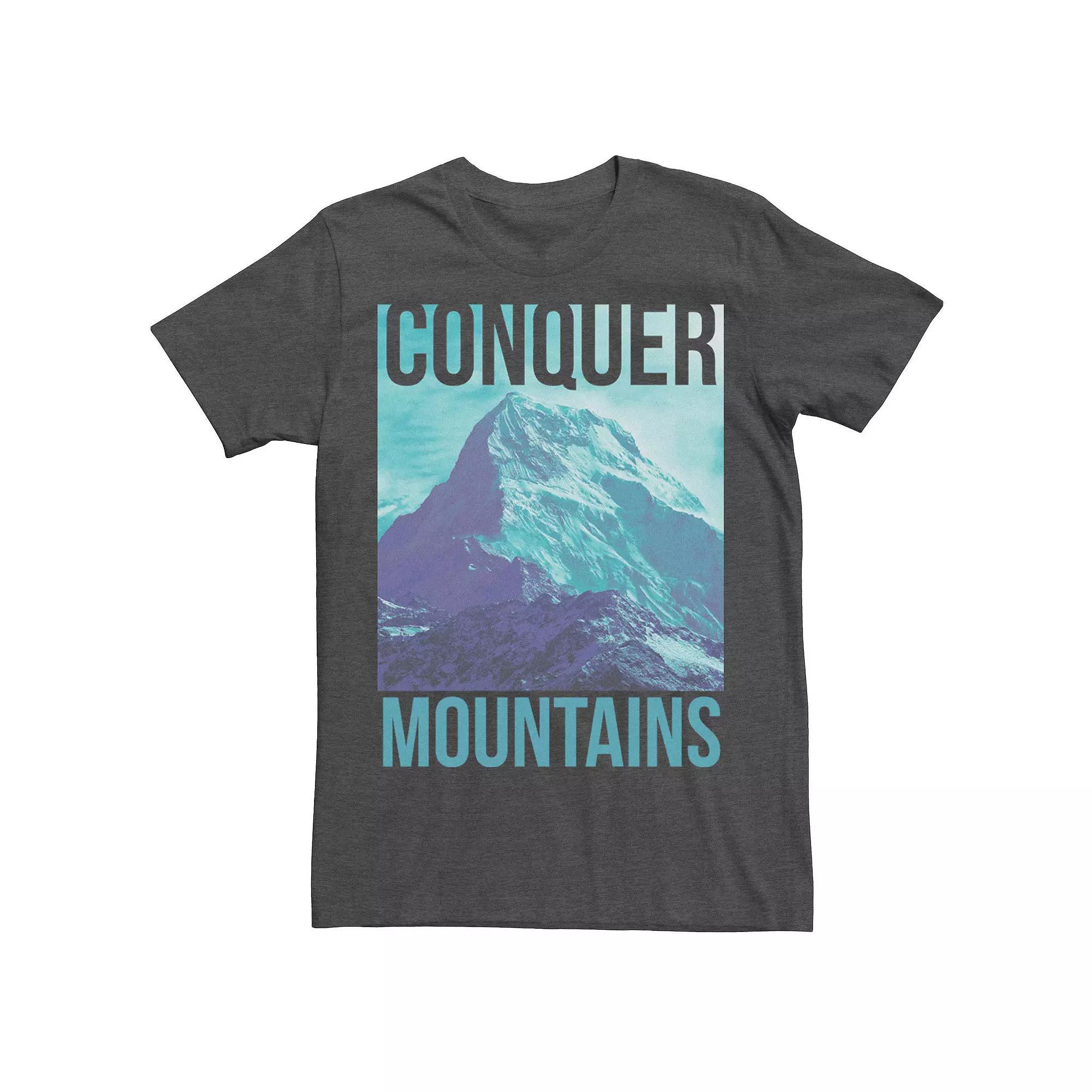 Men's Conquer Mountains Explore Outside Adventure Tee, Size: Small, Grey Heather Product Image