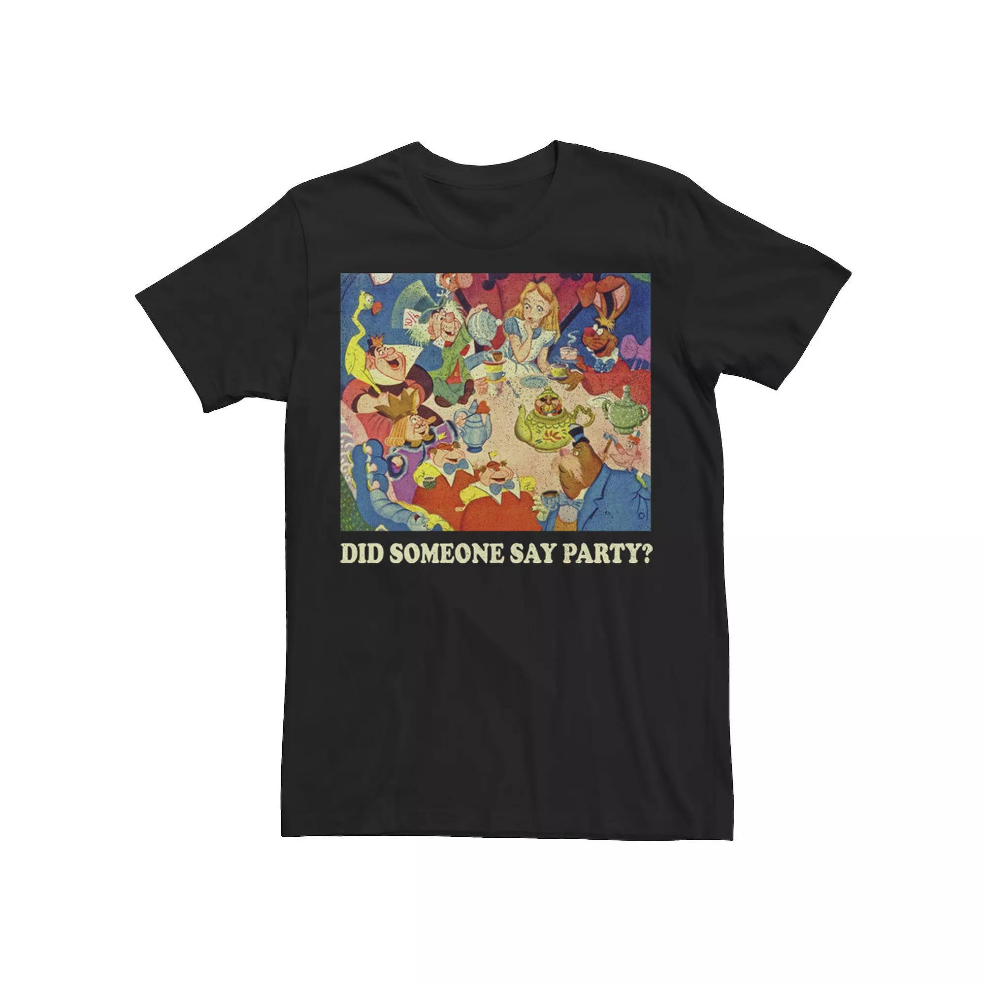 Big & Tall Disney Alice In Wonderland "Did Someone Say Party?" Tee, Men's, Size: LT, Black Product Image