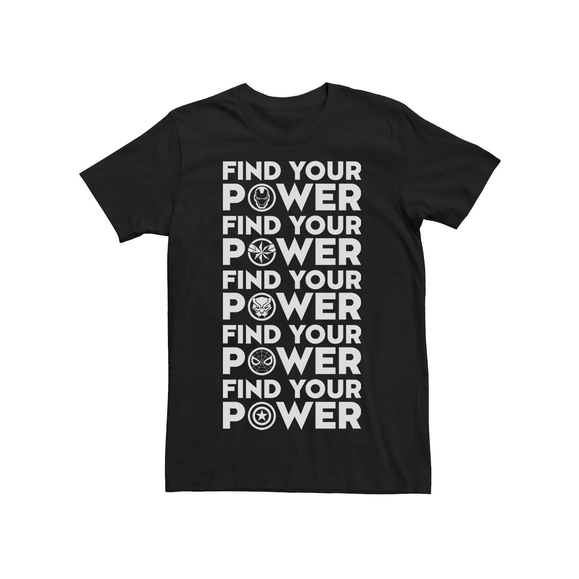 Men's Marvel Find Your Power Team Logos Tee, Size: XXL, Black Product Image