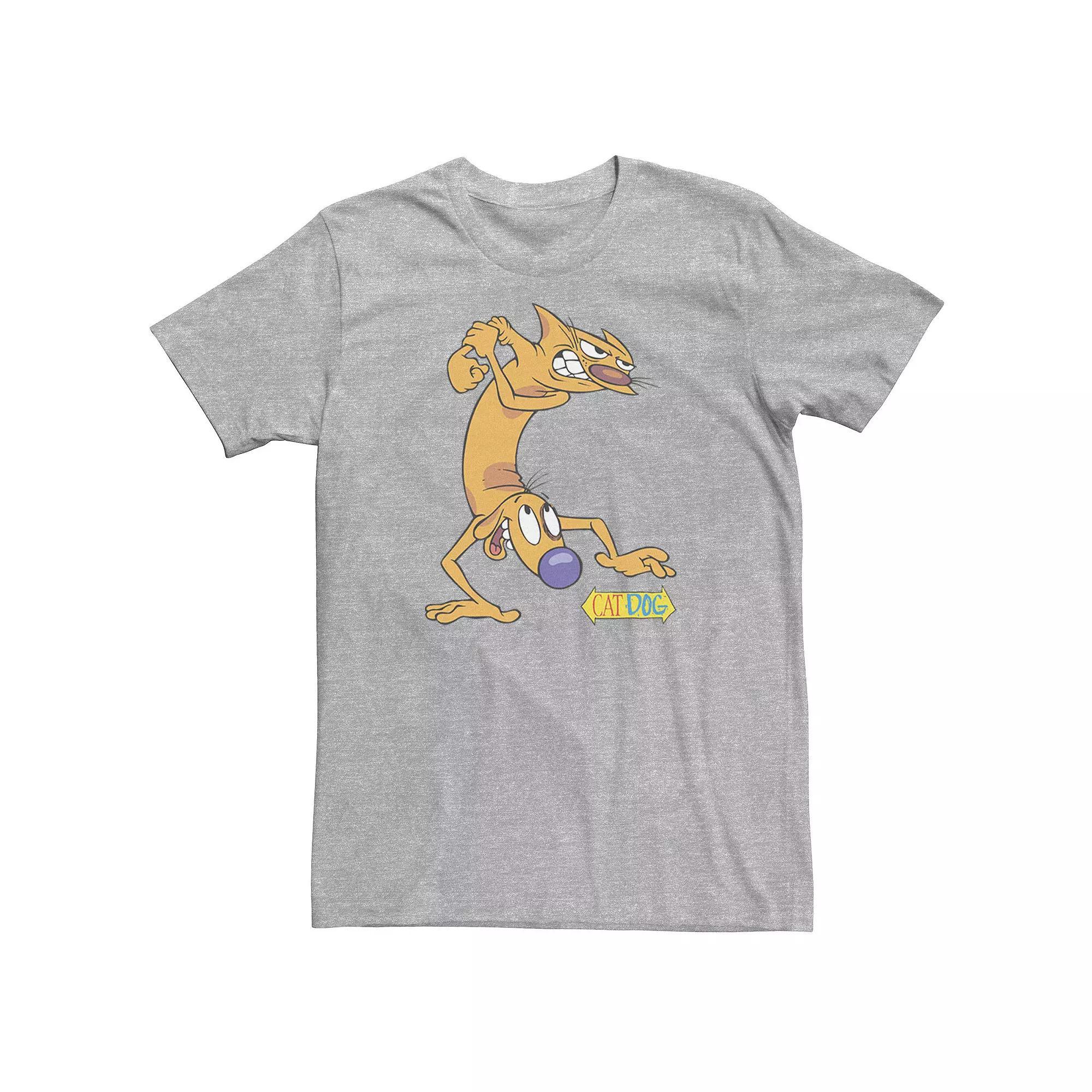 Big & Tall Nickelodeon CatDog Tough Guys Tee, Men's, Size: XXL Tall, Athletic Grey Product Image