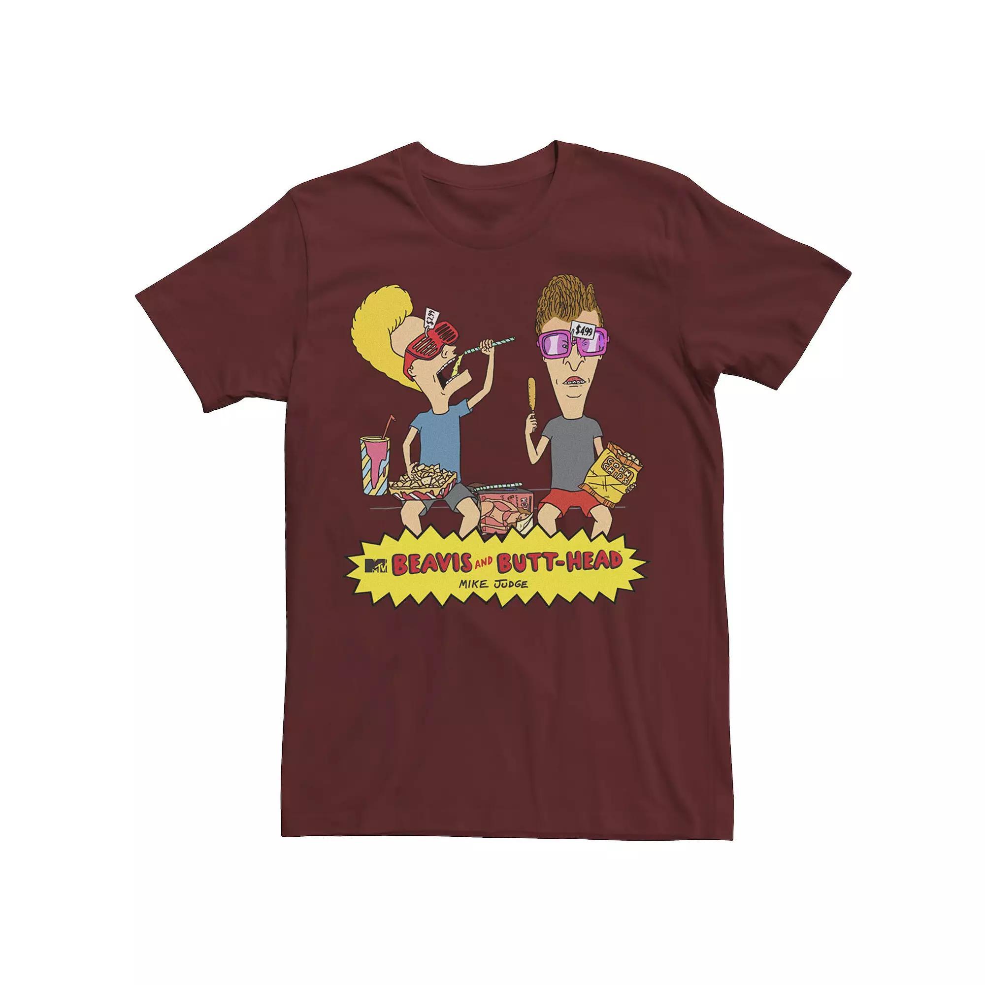 Men's Beavis & Butthead Snacks On The Curb Logo Tee,  Product Image