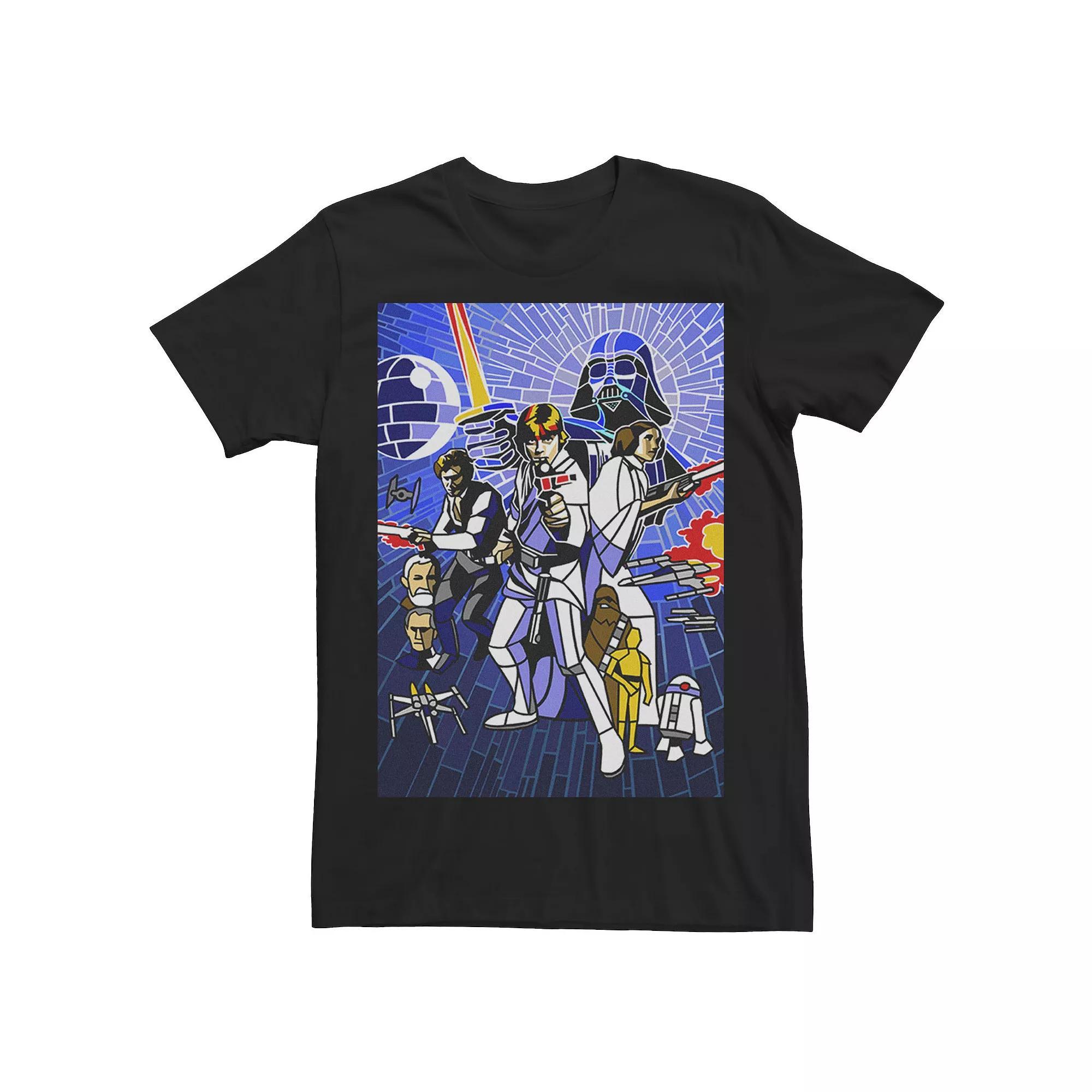 Men's Star Wars Stained Glass Group Poster Tee, Size: XL, Black Product Image