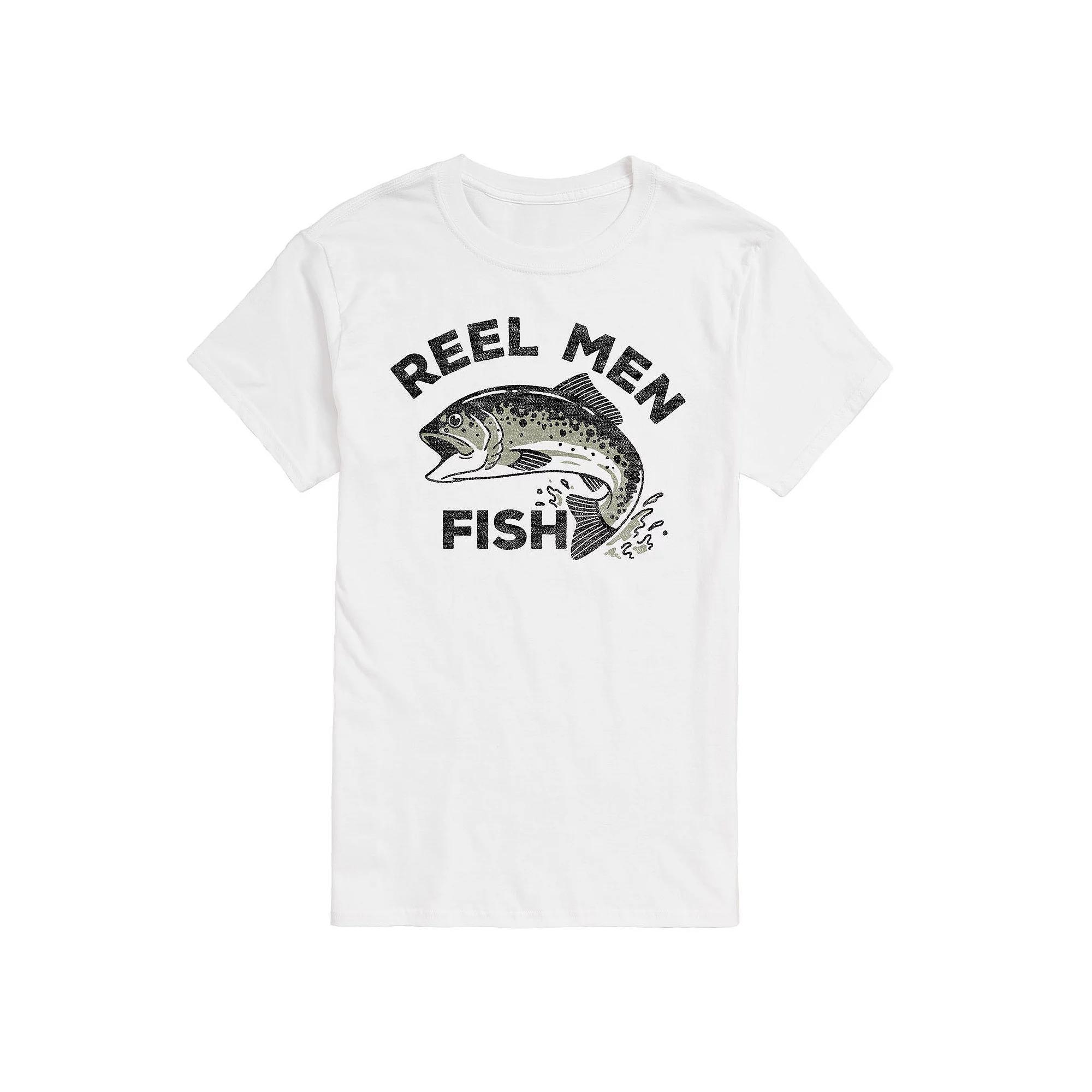 Big & Tall Reel Men Fish Tee, Men's, Size: 5XB, White Product Image