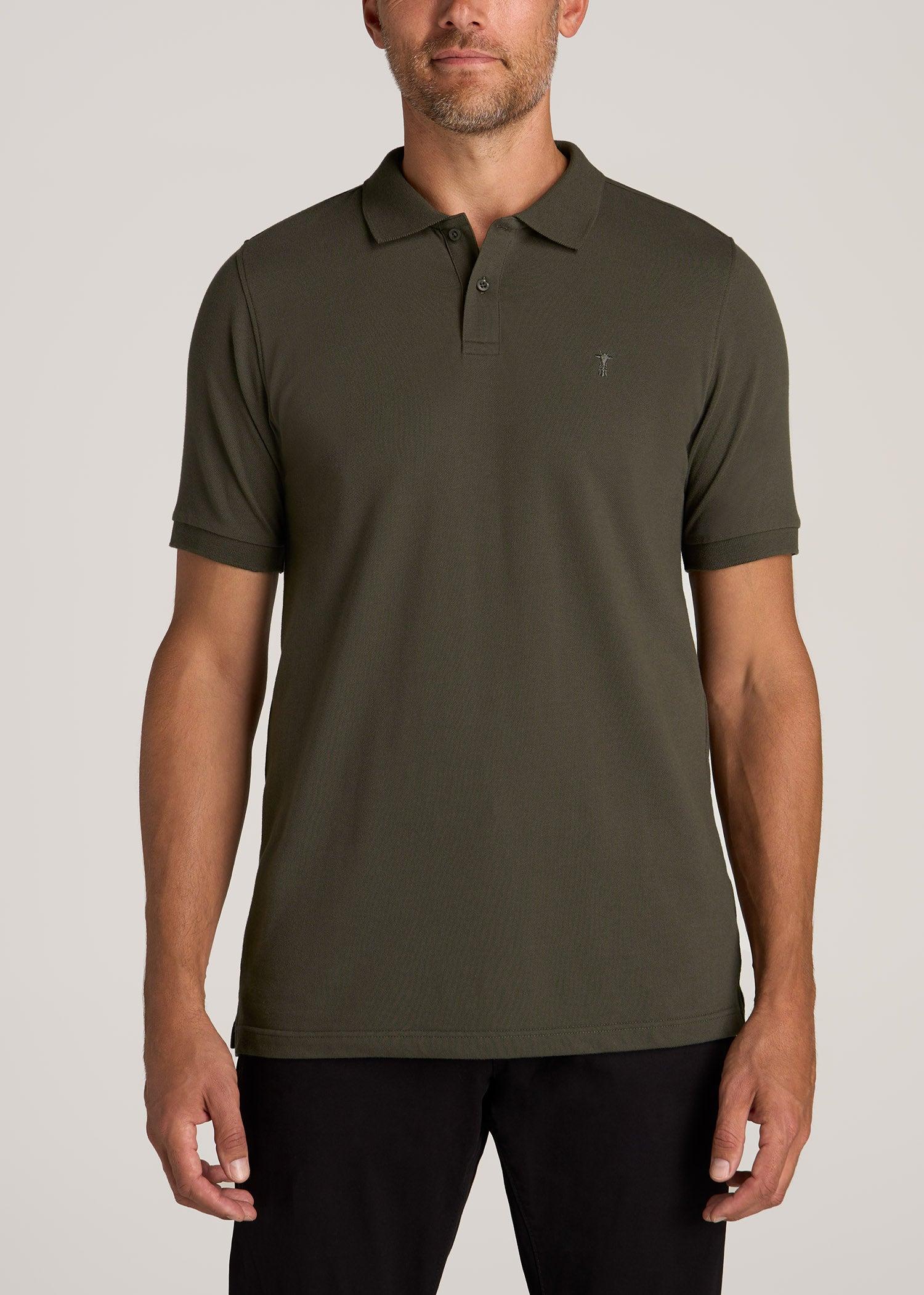 Men's Tall Classic Polo with Embroidered Logo in Vapor Grey Product Image