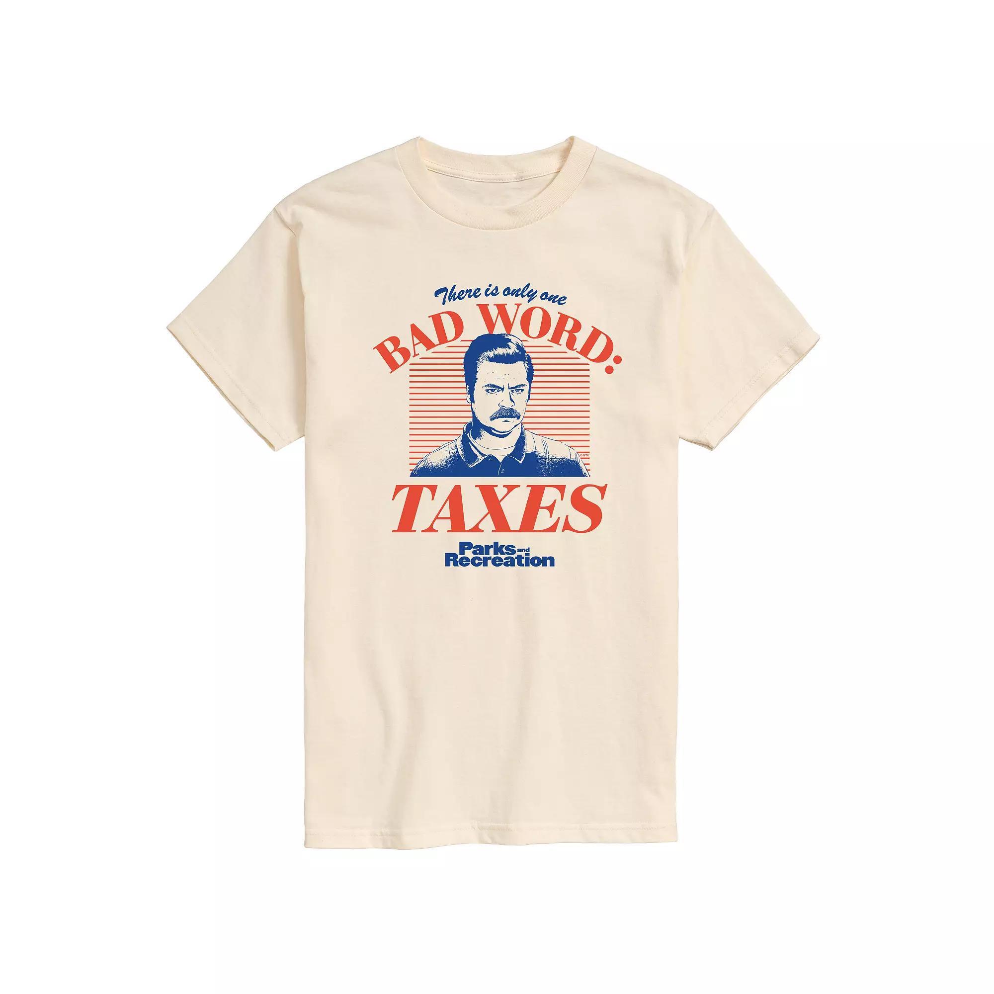 Men's Parks And Recs Bad Word Taxes Graphic Tee,  Product Image