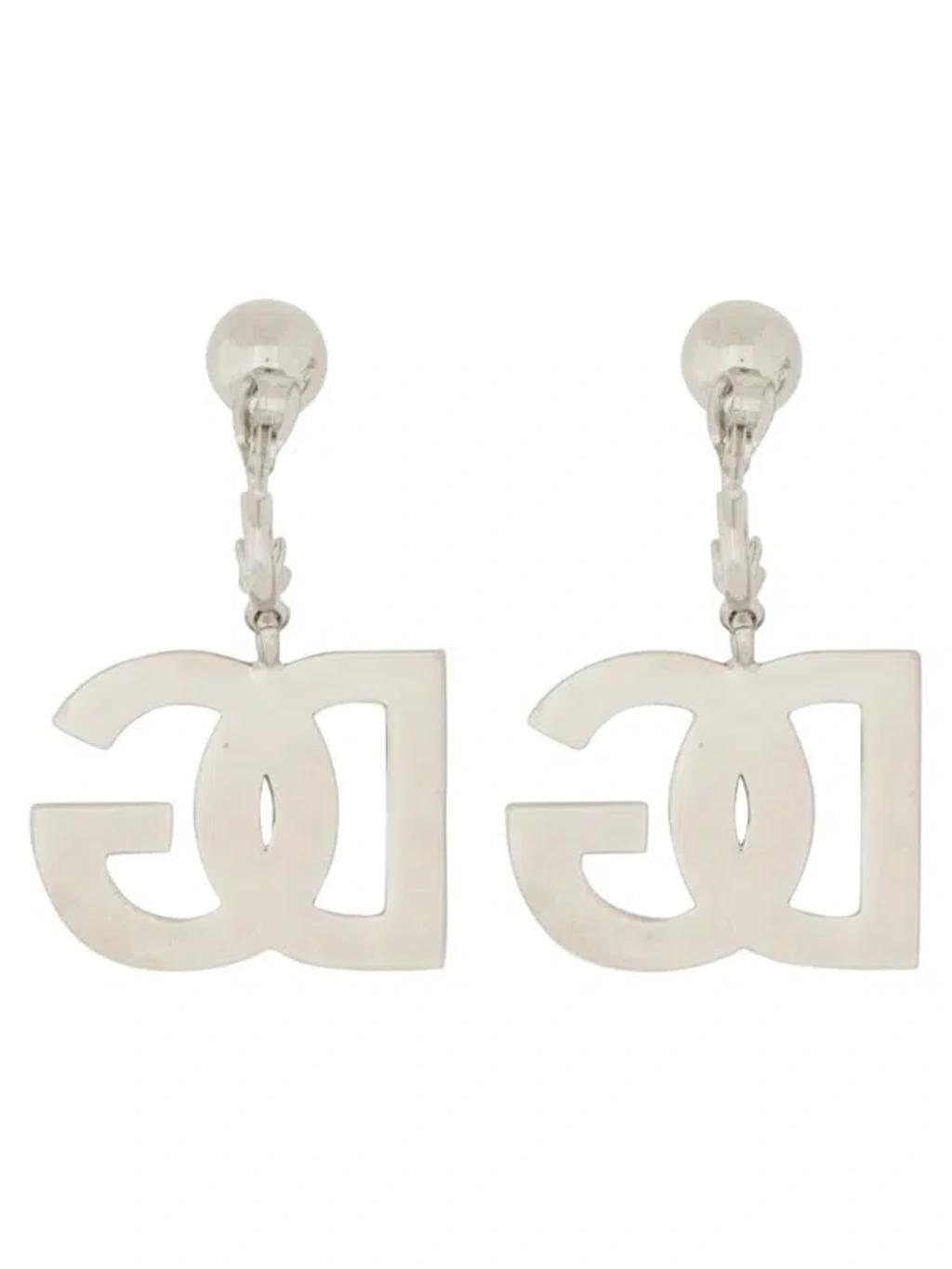 DOLCE & GABBANA Dg Logo Earrings In Silver Product Image