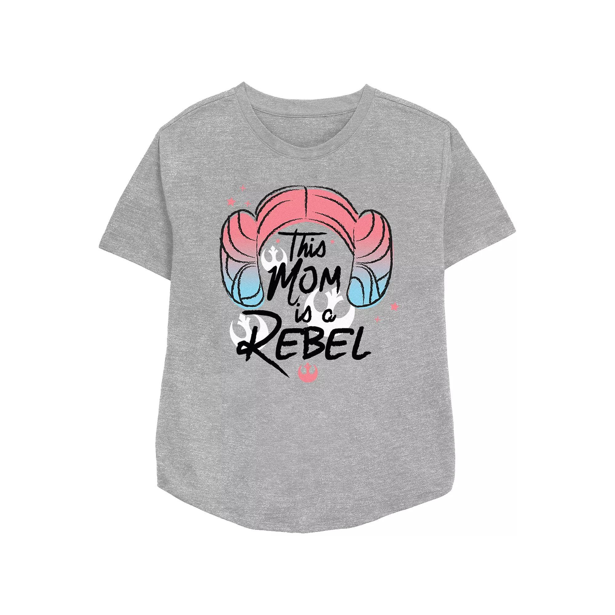 Women's Star Wars This Mom Is A Rebel Relaxed Fit Graphic Tee,  Product Image