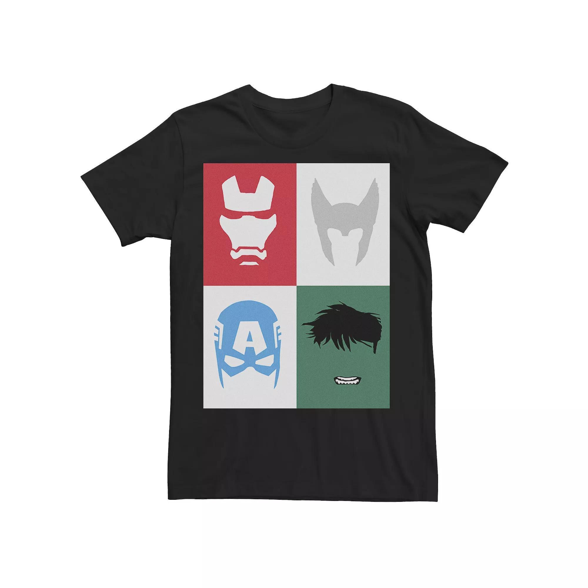 Men's Marvel Avengers Classic Group Shot Silhouettes Poster Tee,  Product Image