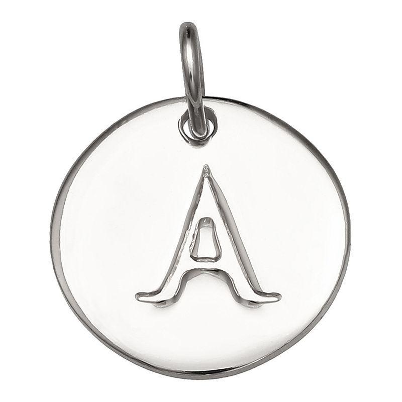 PRIMROSE Sterling Silver Letter Disc Charm, Womens, Sterling Silver N Product Image