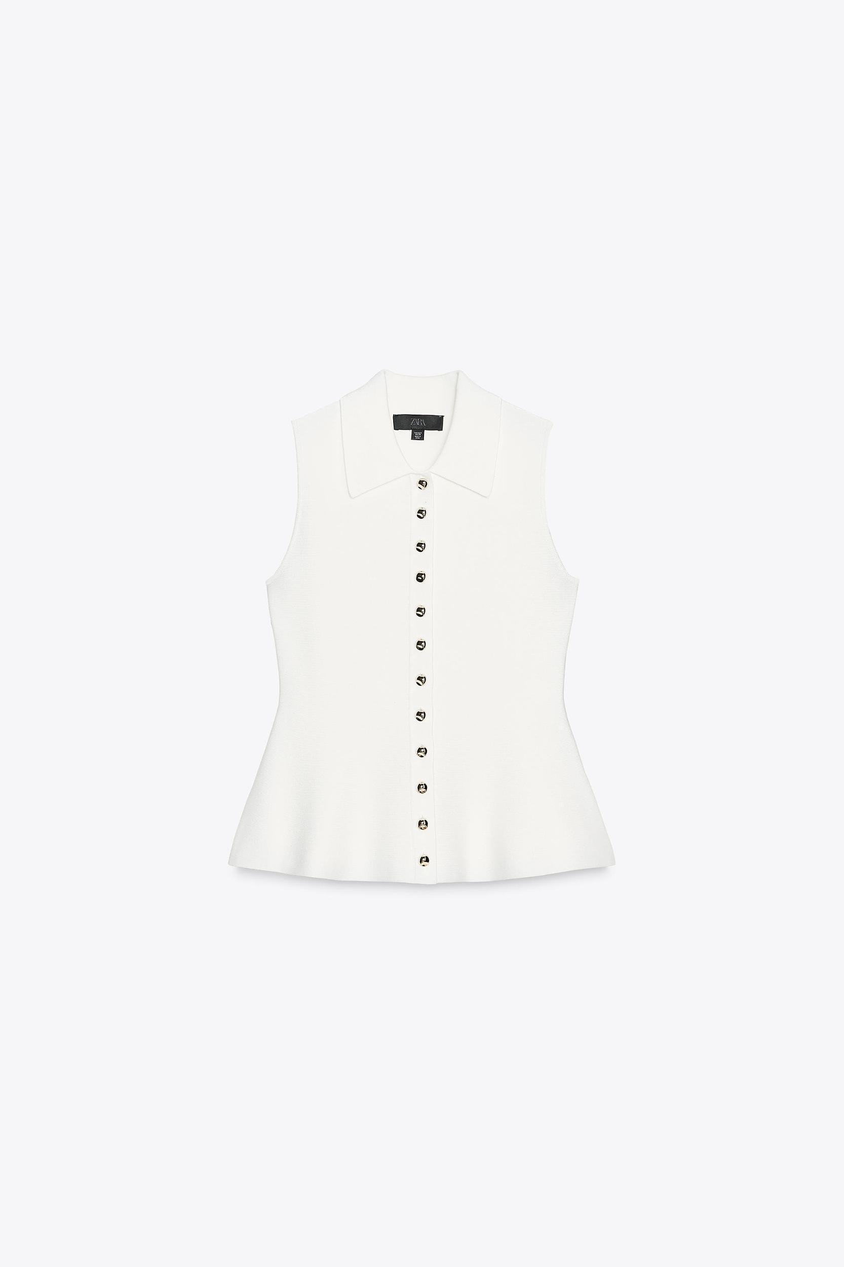 PEPLUM KNIT VEST TOP Product Image