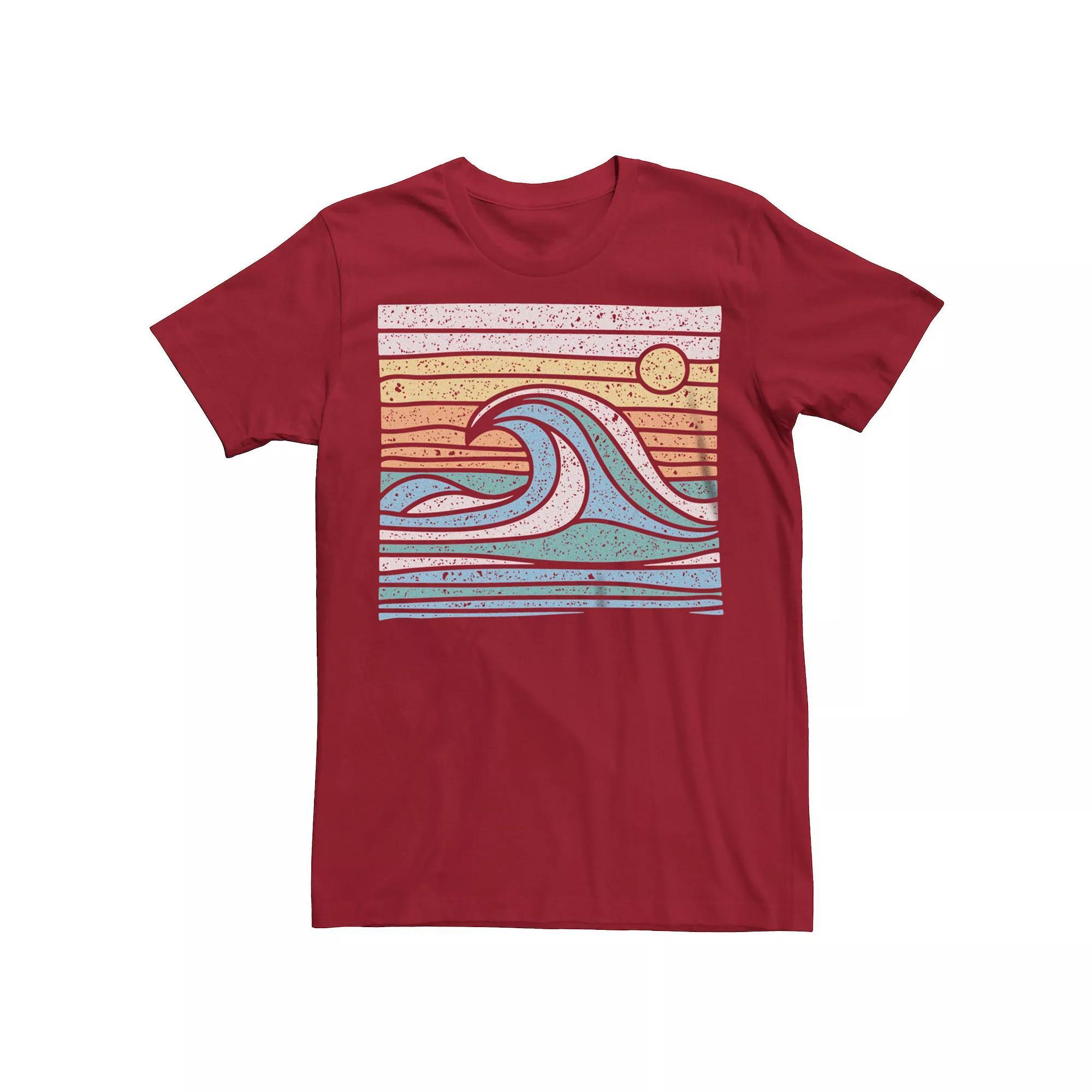 Men's Waves Sunset Lines Box Graphic Tee,  Product Image