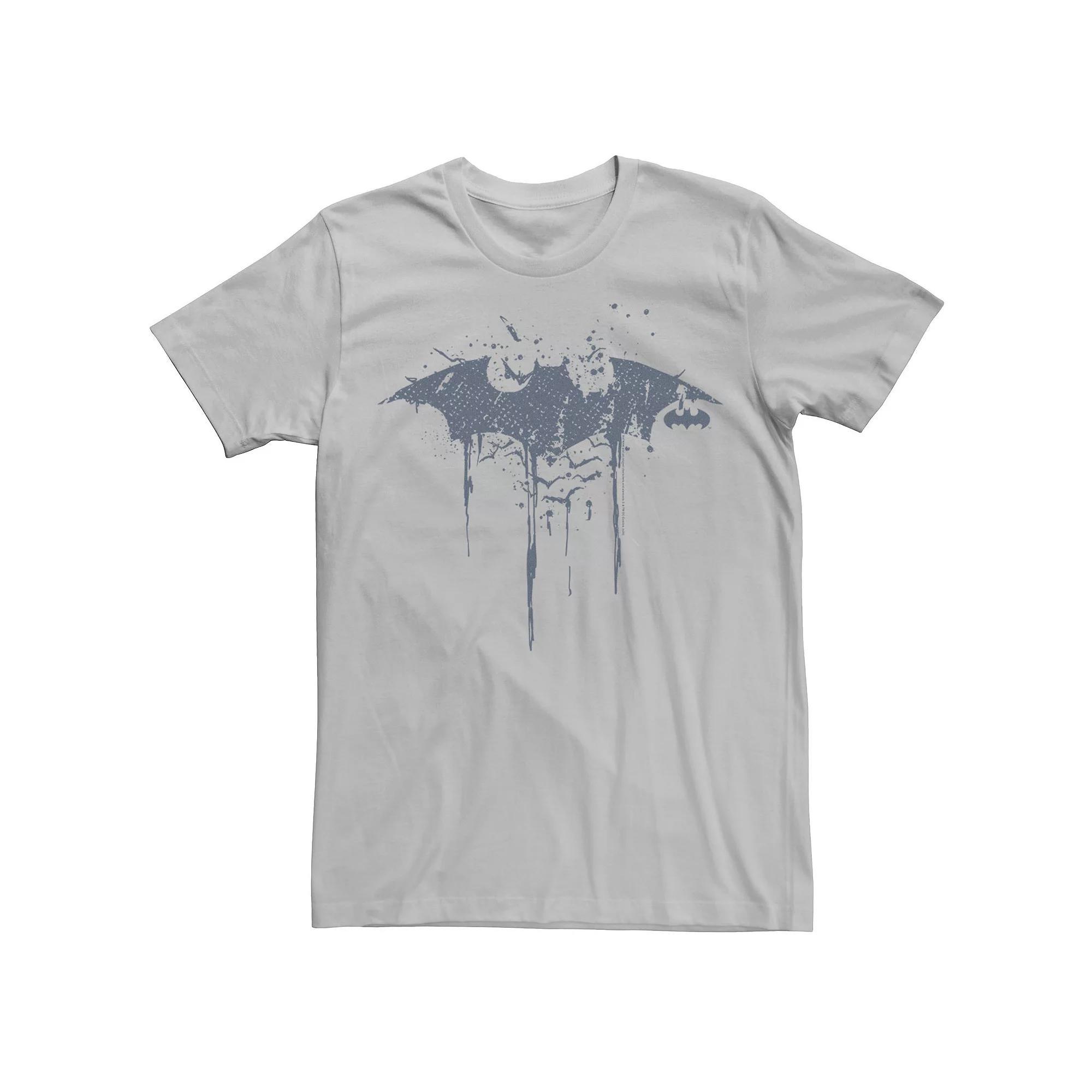 Men's DC Fandome Batman Painted Logo Splatter Tee, Size: XL, Silver Product Image