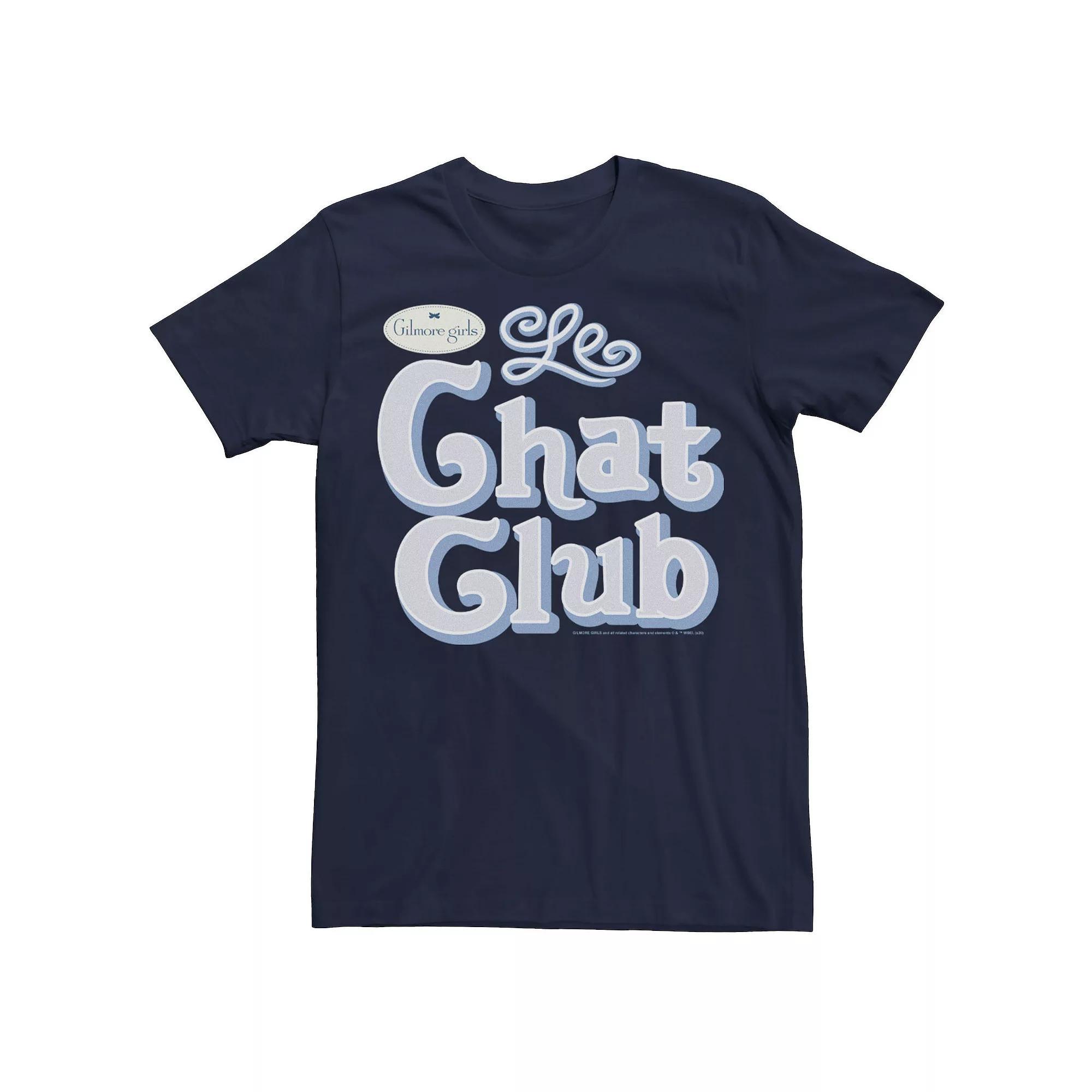 Men's Gilmore Girls Le Chat Club Logo Tee, Size: Medium, Blue Product Image