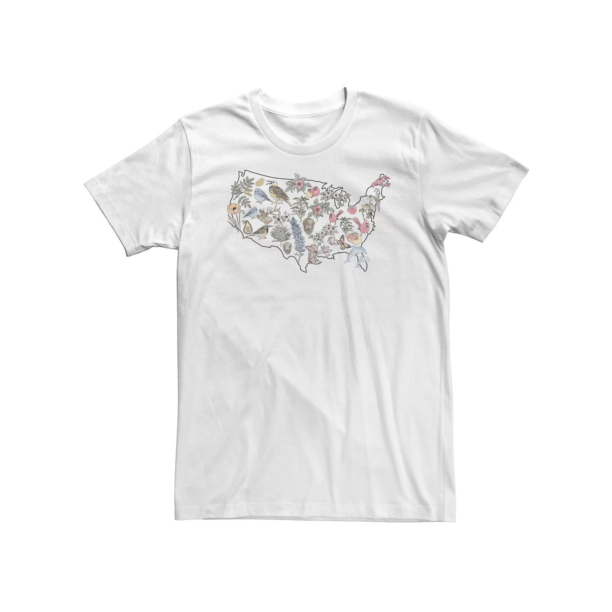 Big & Tall Americana United States State Icons Tee, Men's,  Product Image