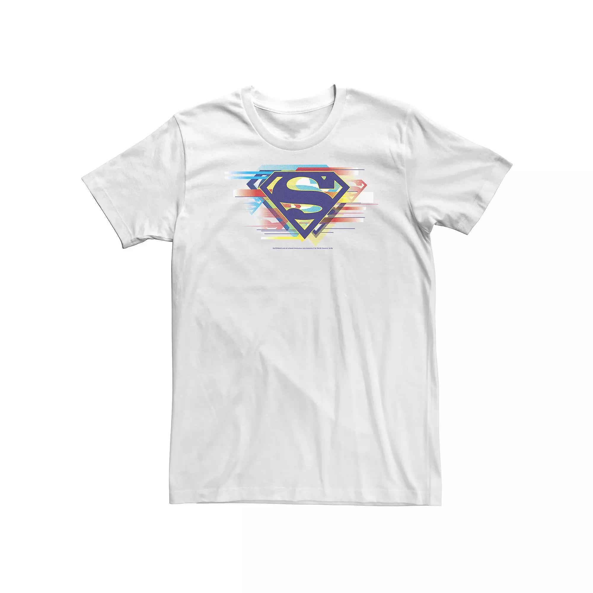 Big & Tall DC Comics Superman Tri-Colored Chest Logo Tee, Men's, Size: 4XL, White Product Image