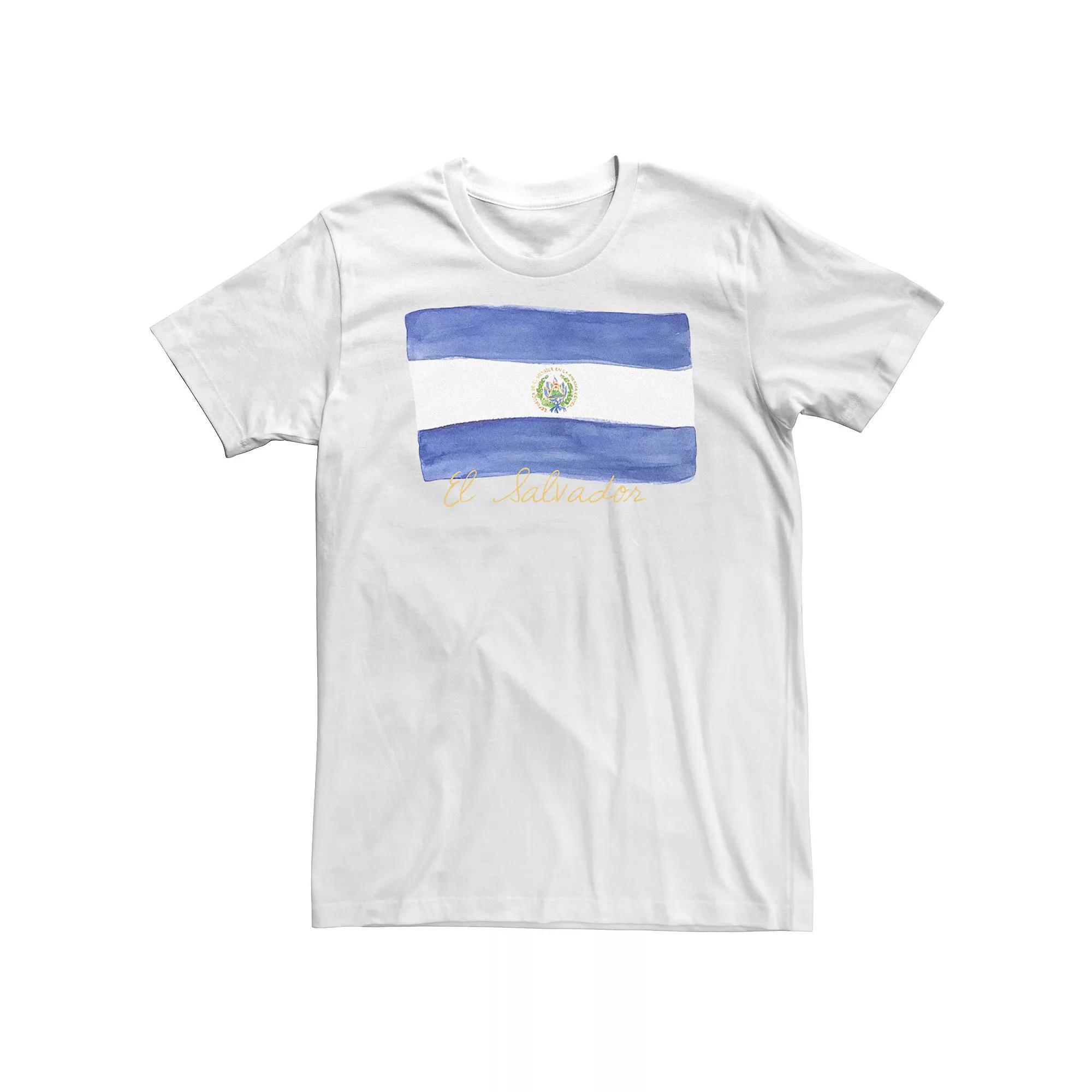 Big & Tall HHM El Salvador Flag Watercolor Tee, Men's, Size: 5XL, White Product Image