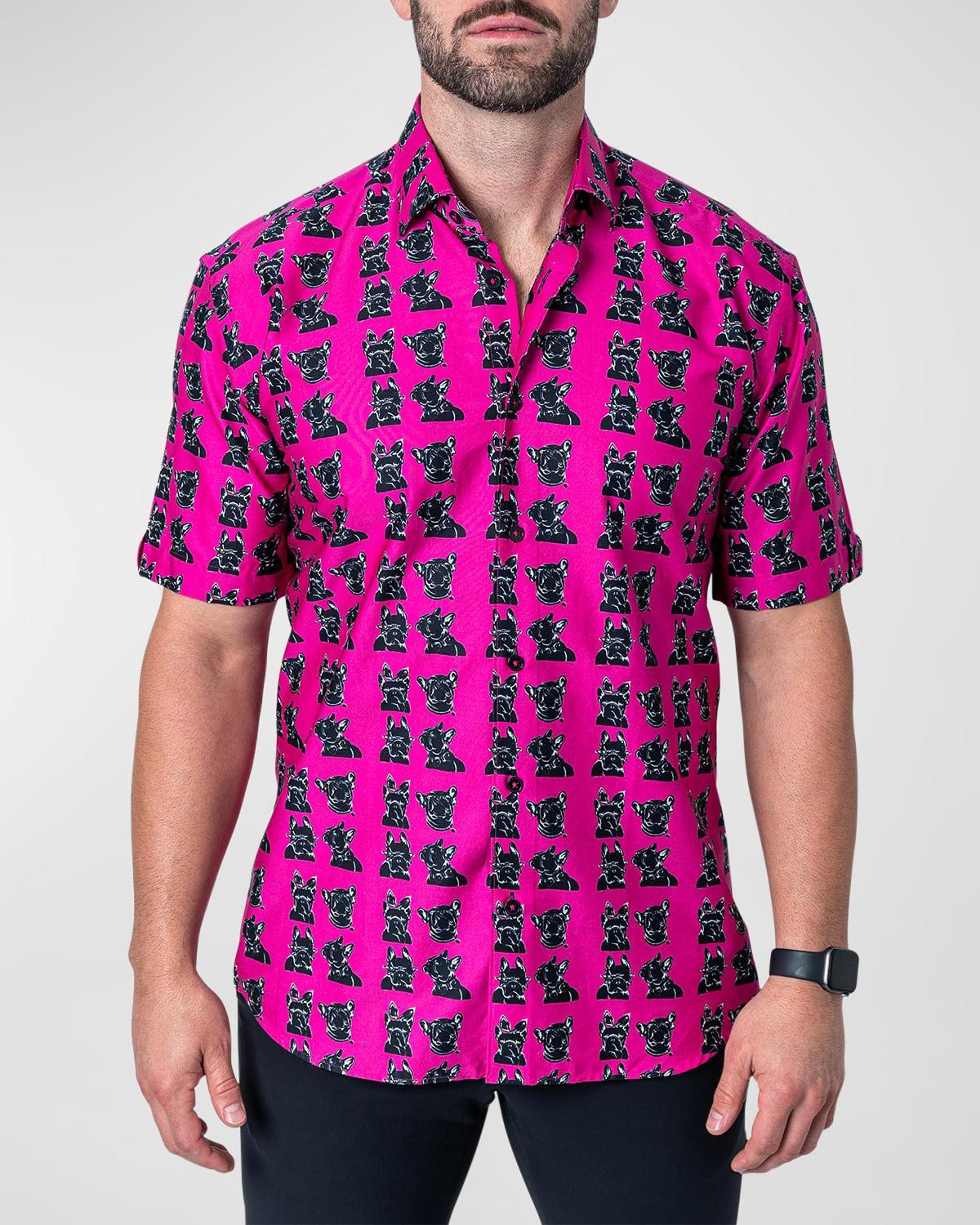 Mens Galileo Dog-Print Sport Shirt Product Image