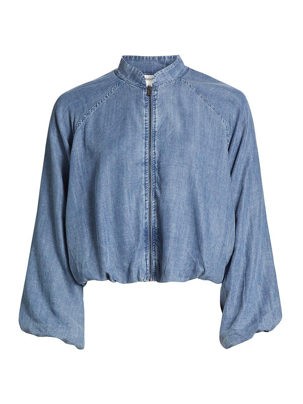 Womens Carina Indigo Bomber Jacket Product Image