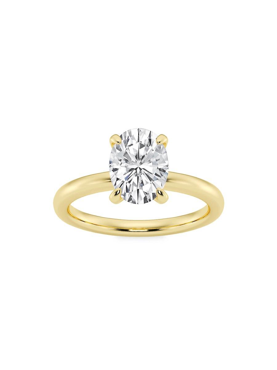 Womens 14K Yellow Gold & Oval Lab-Grown Diamond Solitaire Ring/0.50-5.00 TCW Product Image