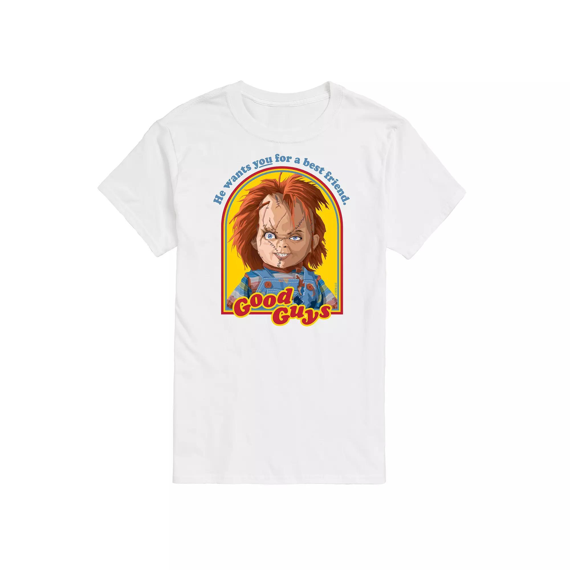 Big & Tall Chucky Retro Good Guys Graphic Tee, Men's, Size: 6XB, White Product Image