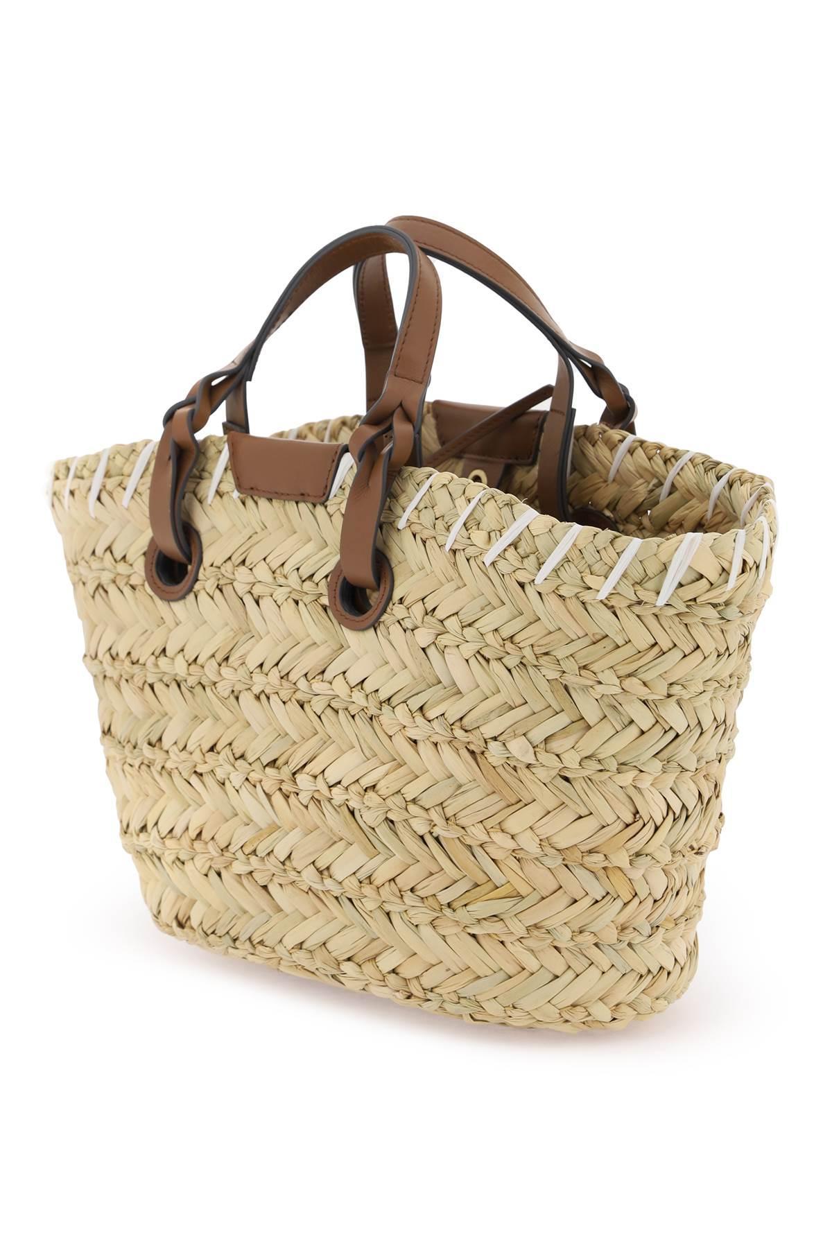 Paper Eyes Basket Handbag In Neutro Product Image