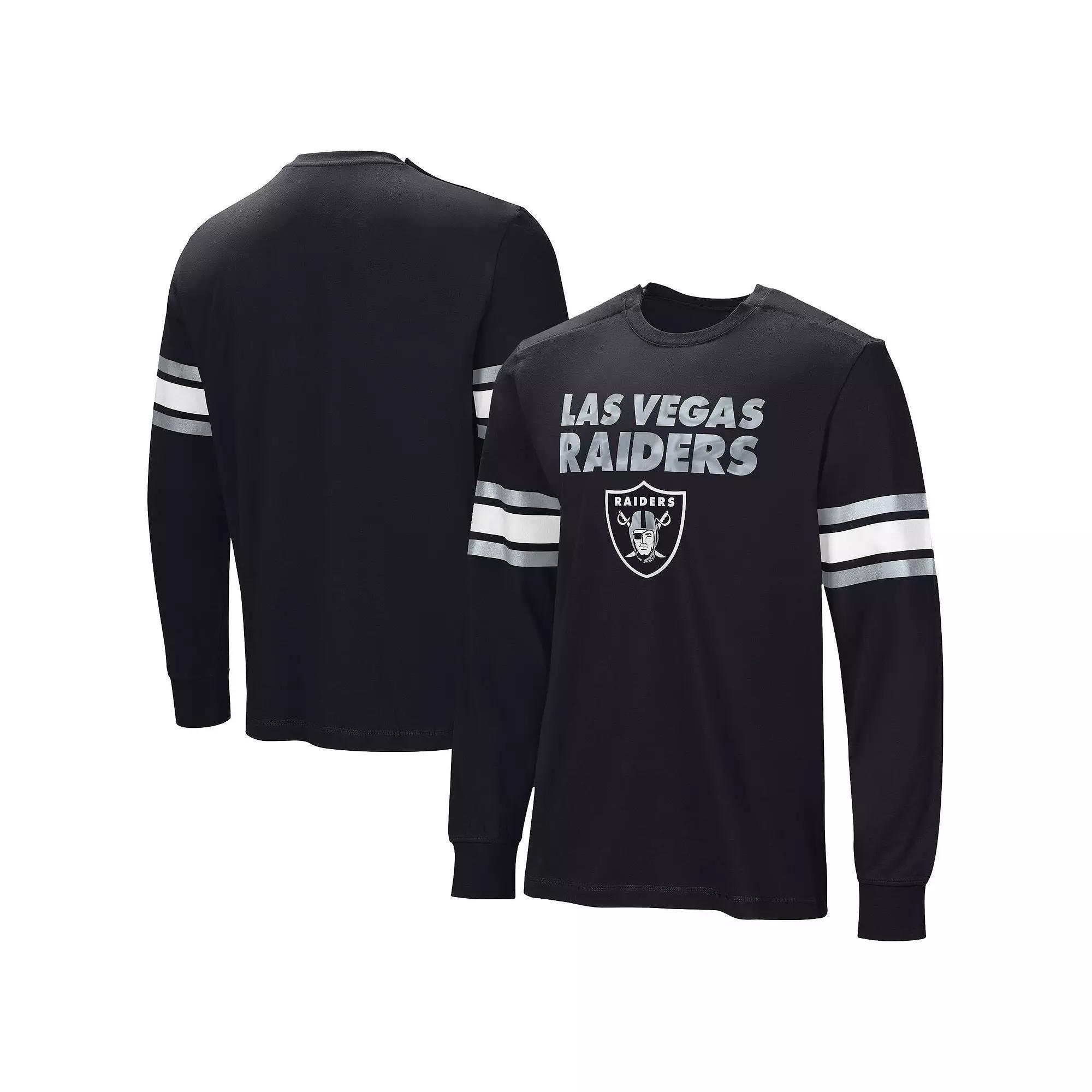 Men's  Black Las Vegas Raiders Hands Off Long Sleeve Adaptive T-Shirt, Size: Medium, Lvr Black Product Image