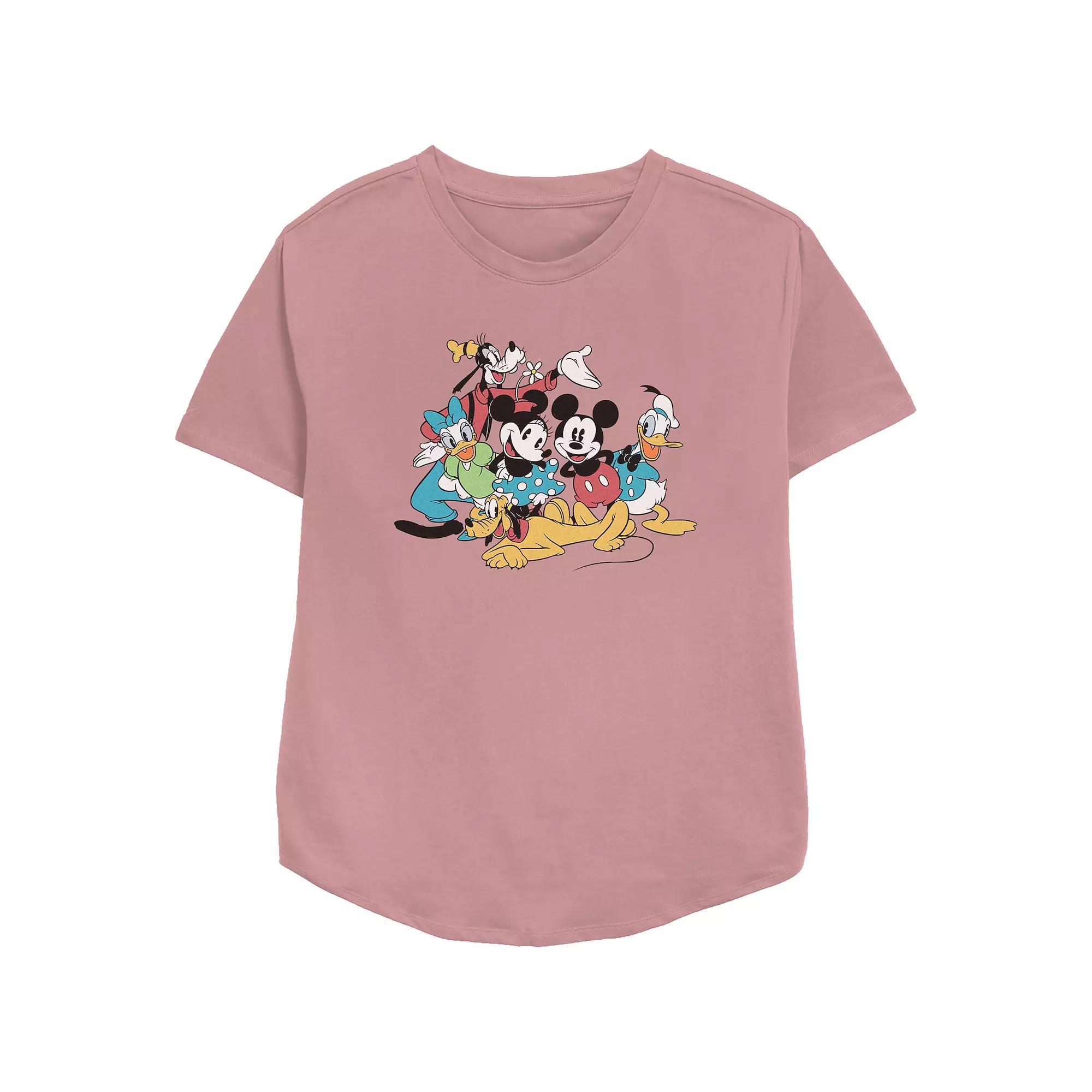 Disney's Mickey Mouse And Friends Vintage Group Portrait Women's Relaxed Fit Graphic Tee,  Product Image