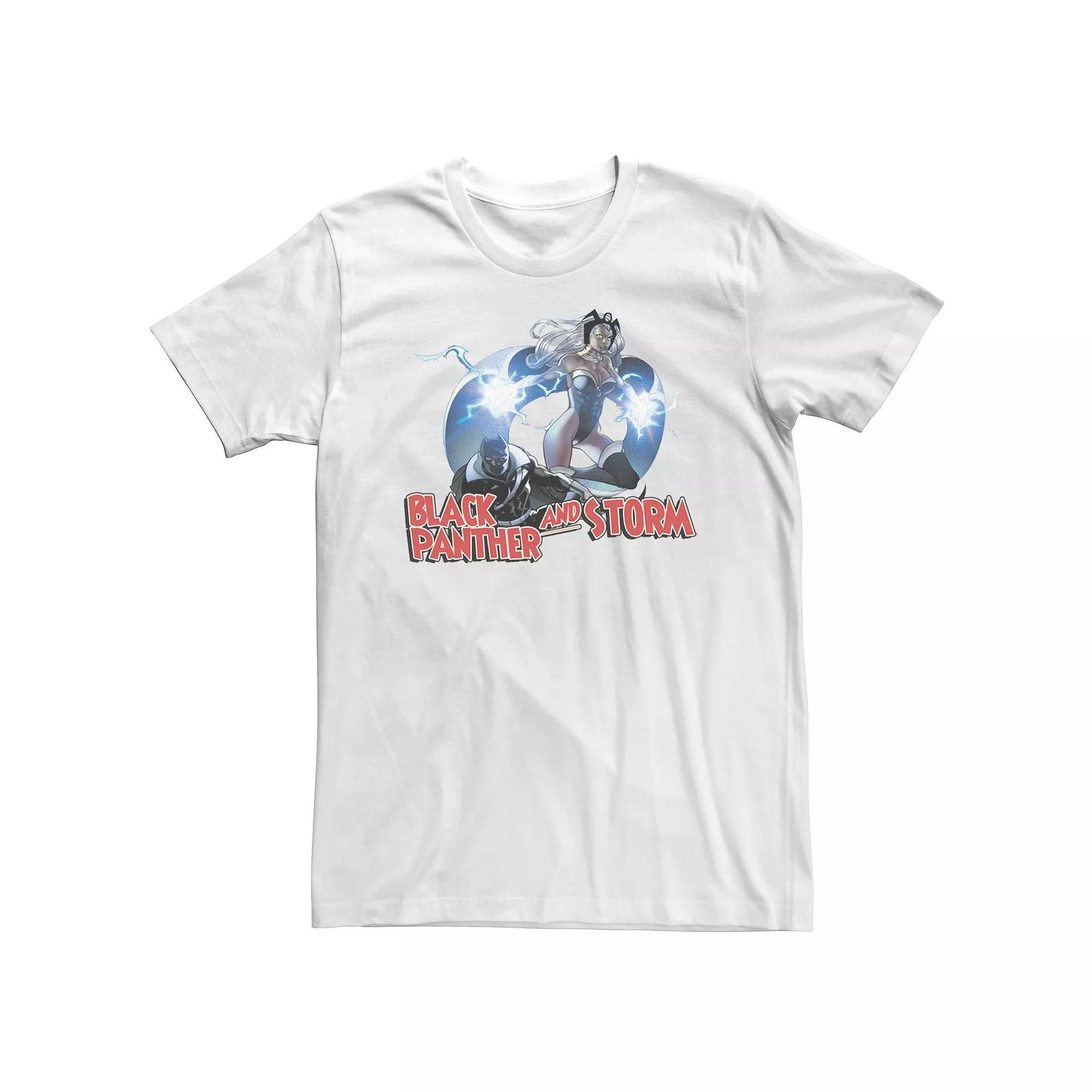 Big & Tall Marvel Black Panther And Storm Action Pose Tee, Men's, Size: 4XL, White Product Image