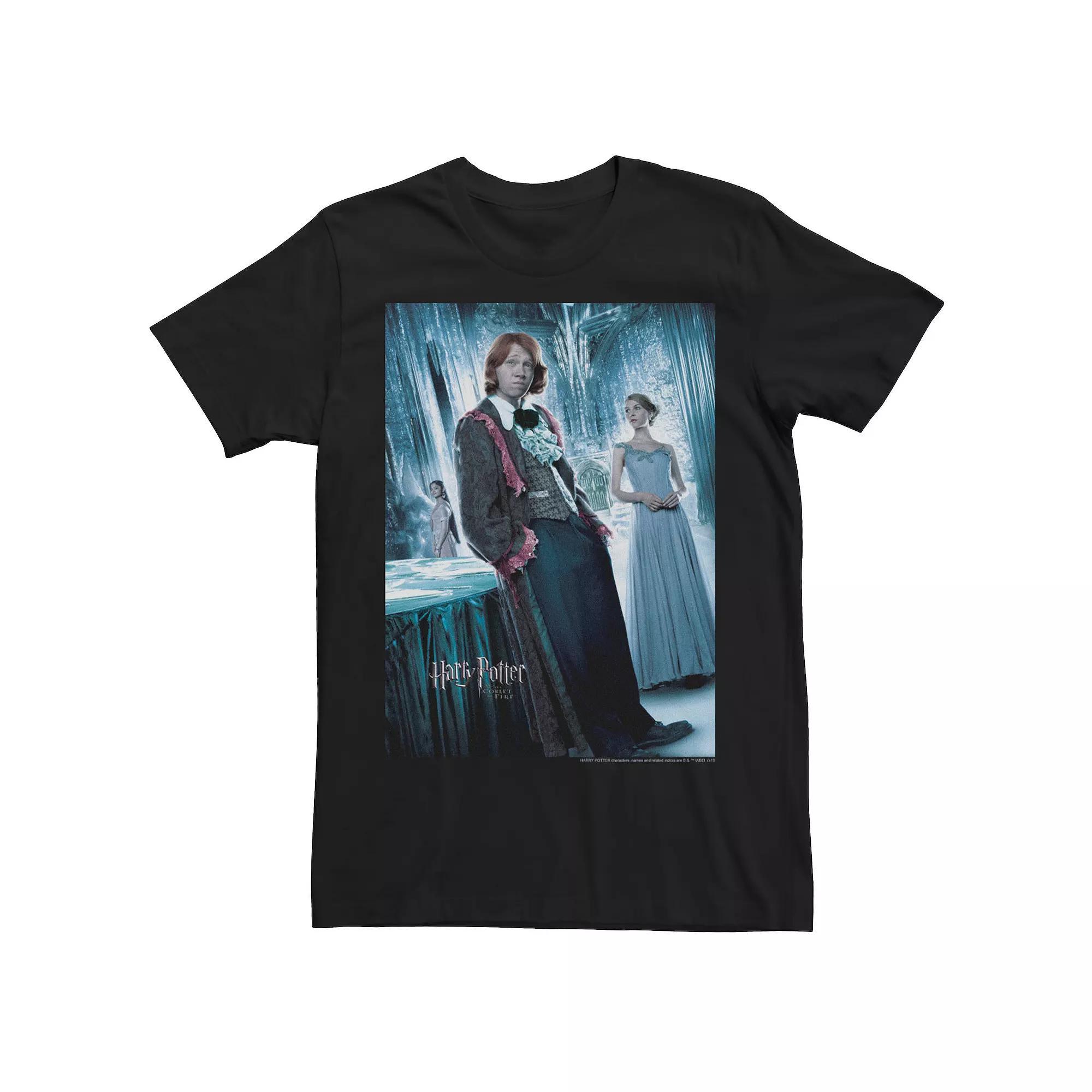 Men's Harry Potter Goblet Of Fire Ron And Hermoine Yule Ball Movie Poster Graphic Tee, Size: Large, Black Product Image