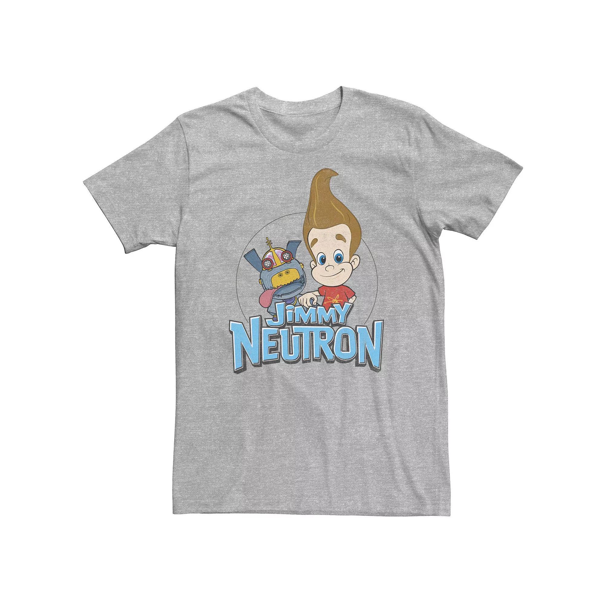 Men's Jimmy Neutron And Goddard Tee, Size: Large, Athletic Grey Product Image