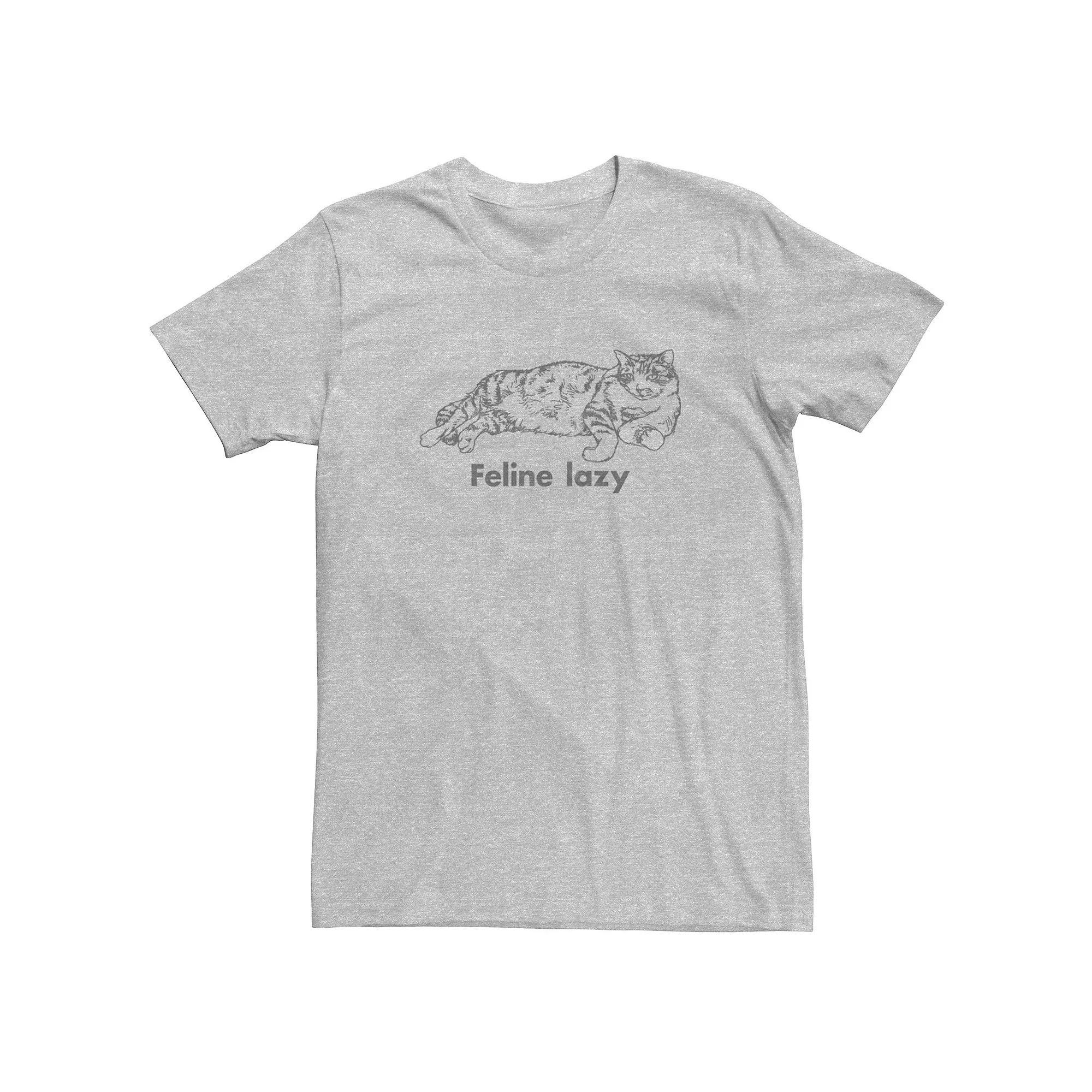 Men's Feline Lazy Graphic Tee,  Product Image