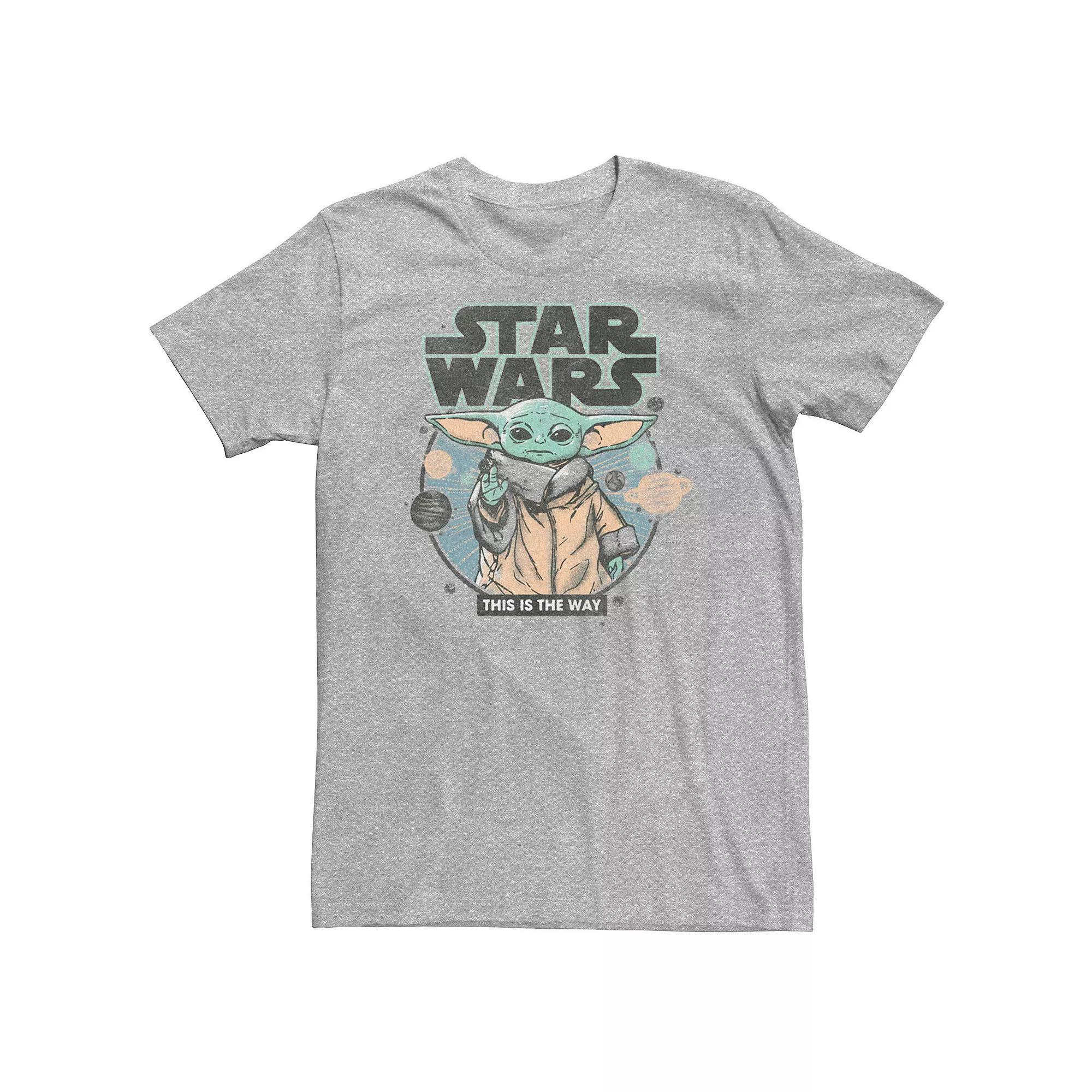 Big & Tall Star Wars The Mandalorian The Baby Yoda Tee, Men's, Size: 3XL, Athletic Grey Product Image