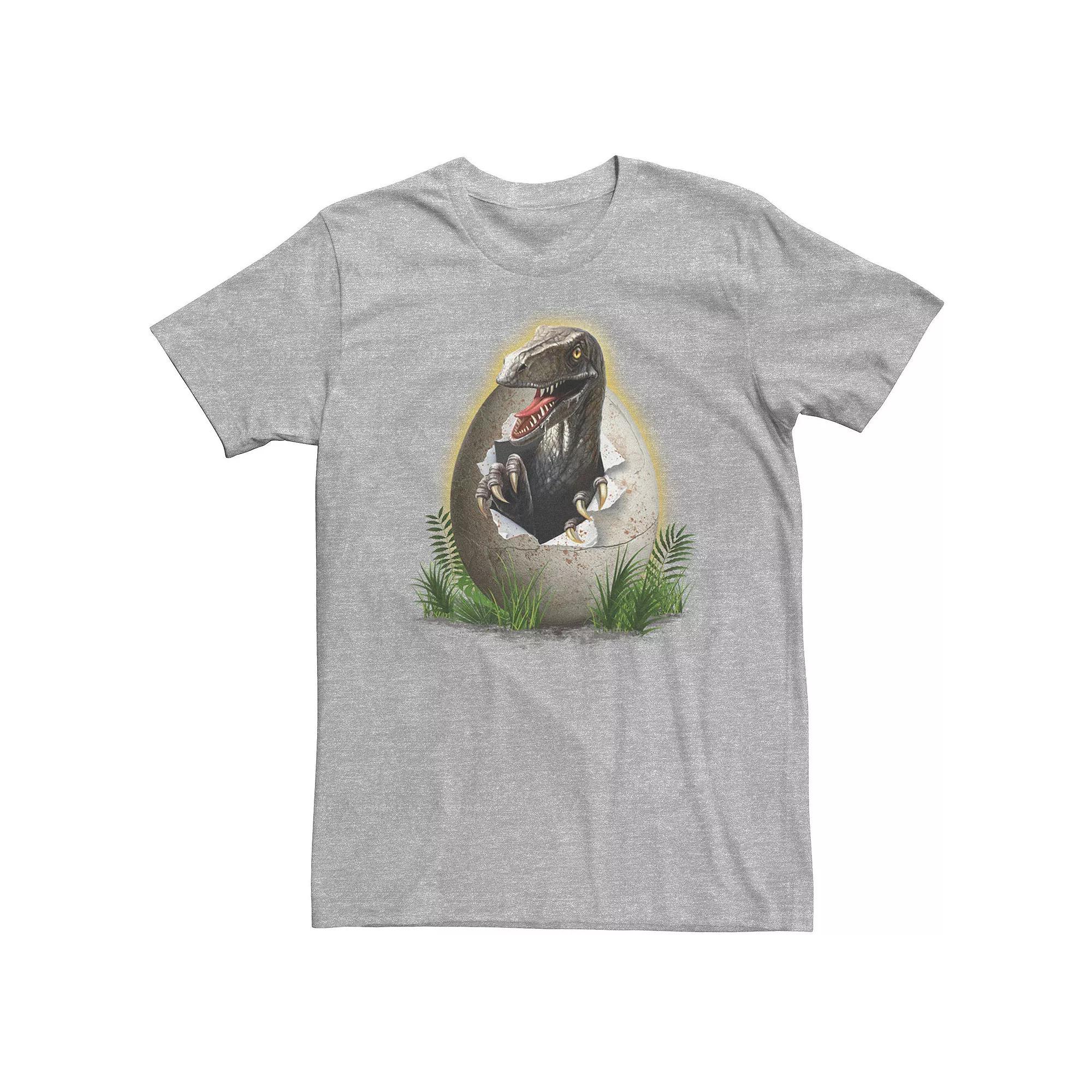 Big & Tall Jurassic Park Raptor Breaking The Egg Tee, Men's, Size: 4XL, Athletic Grey Product Image