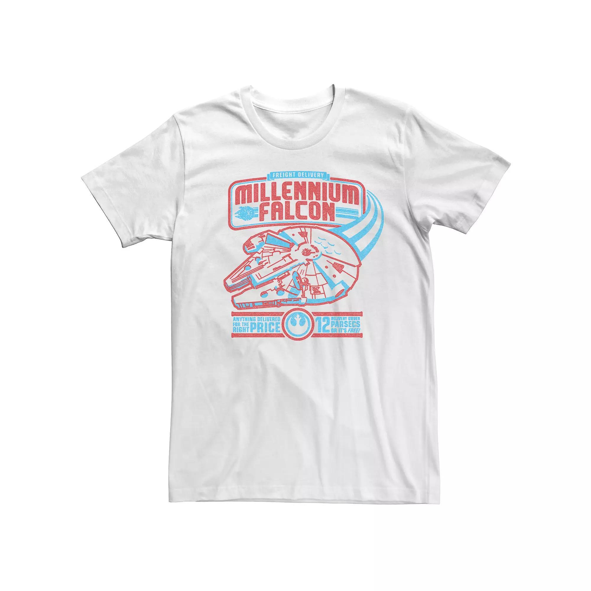 Men's Star Wars Retro Millennium Falcon Freight Delivery Tee, Size: Large, White Product Image