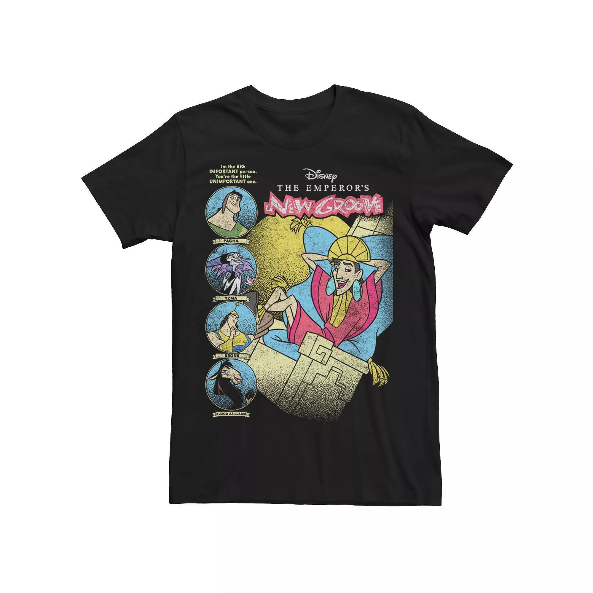 Disney's Emperors New Groove Kuzco In Throne Men's Tee, Size: Medium, Black Product Image
