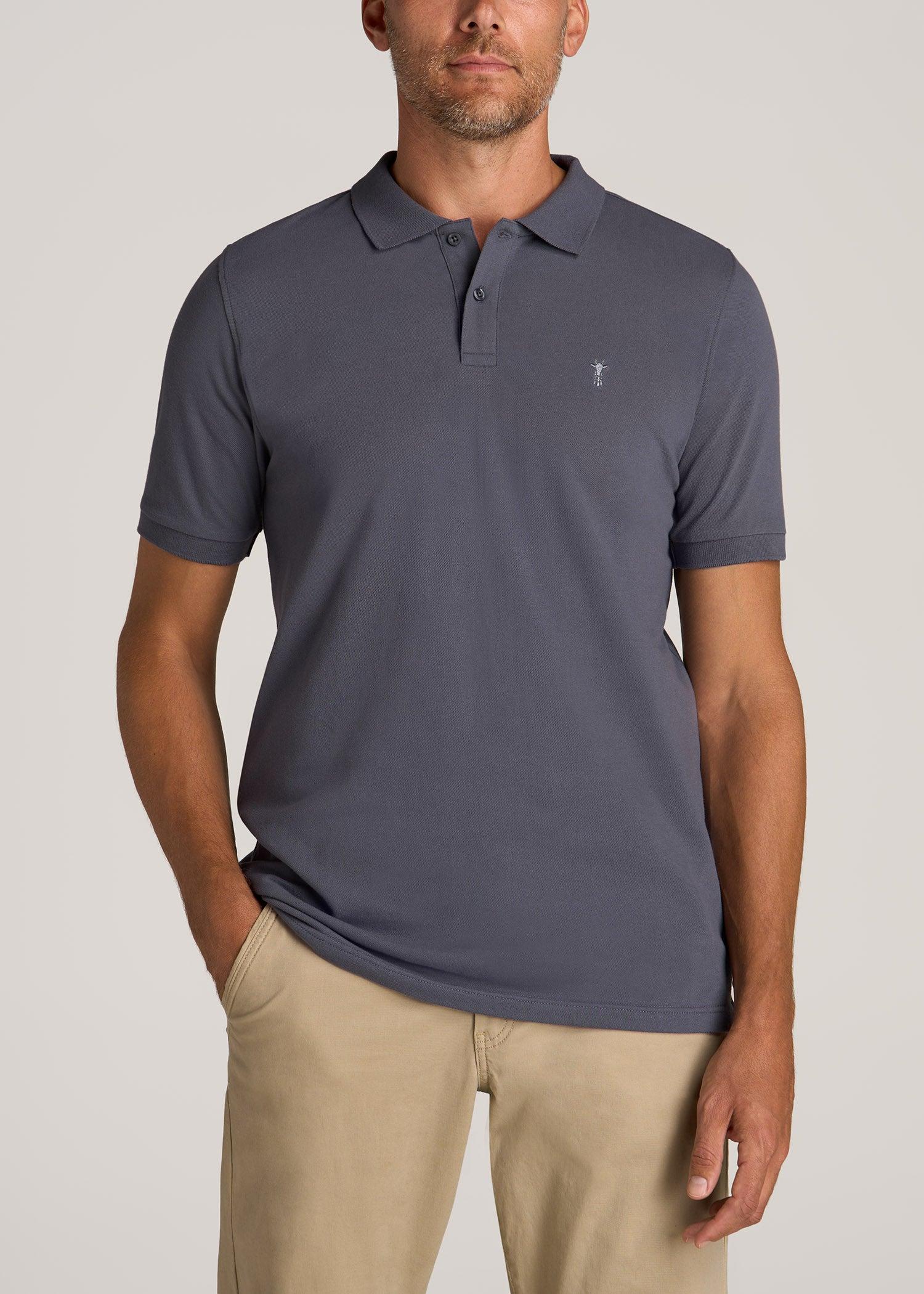 Men's Tall Classic Polo with Embroidered Logo in Vapor Grey Product Image