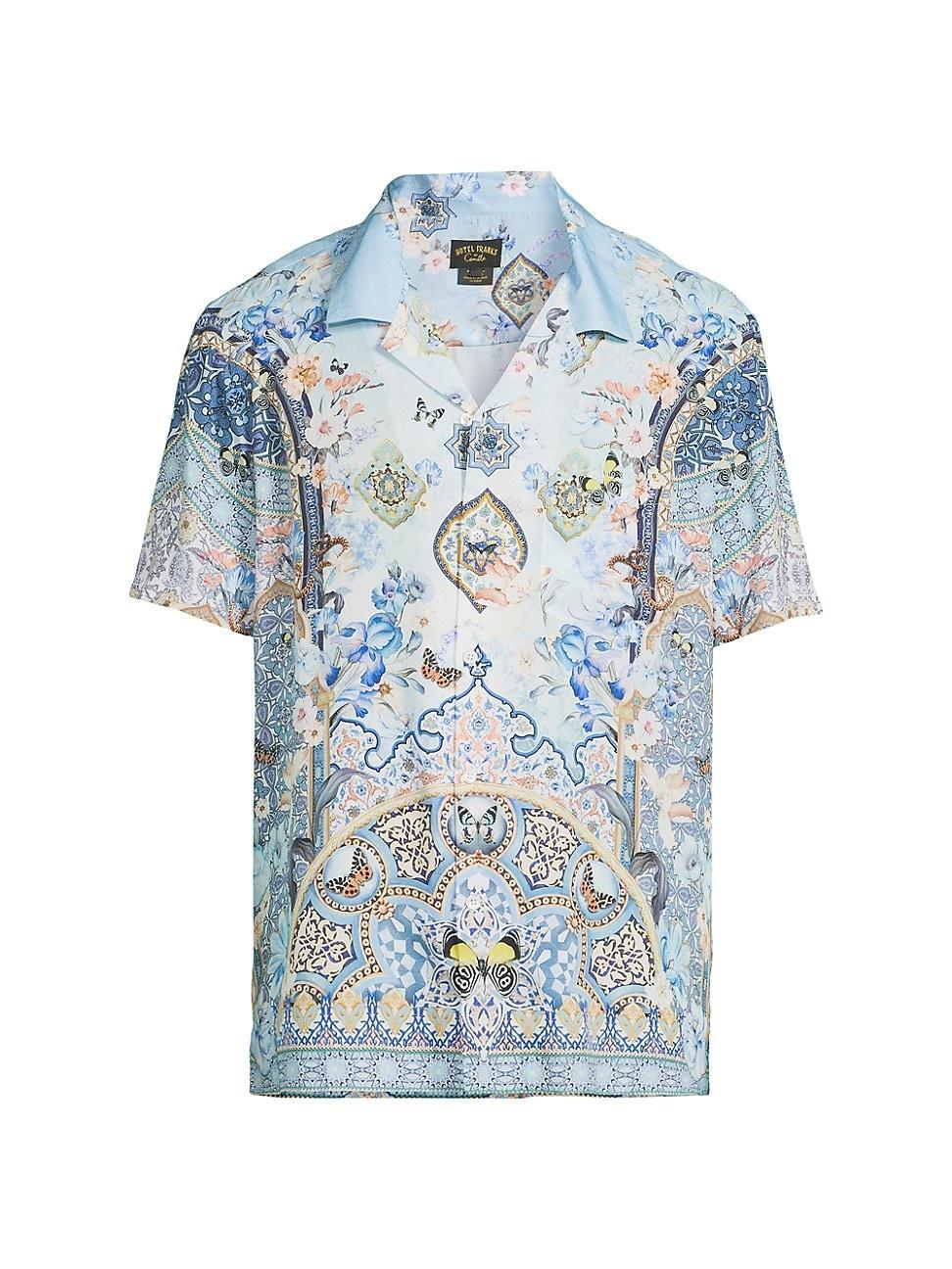 Mens Printed Short-Sleeve Camp Shirt Product Image