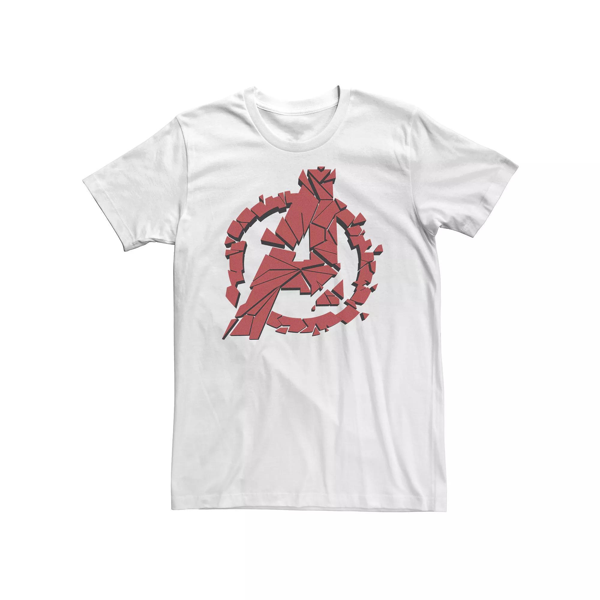 Big & Tall Marvel Avengers Endgame Shattered Red Logo Tee, Men's, Size: 4XL, White Product Image
