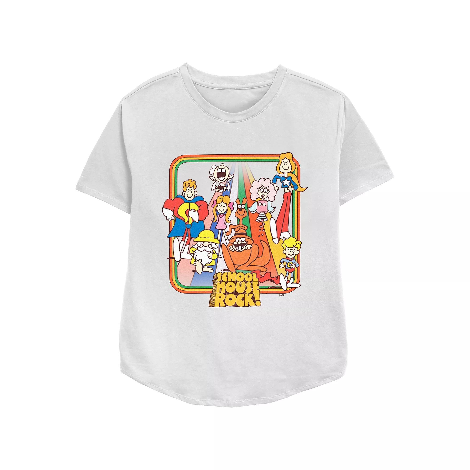 Disney's Schoolhouse Rock! Rainbow Road Walk Women's Relaxed Fit Graphic Tee,  Product Image