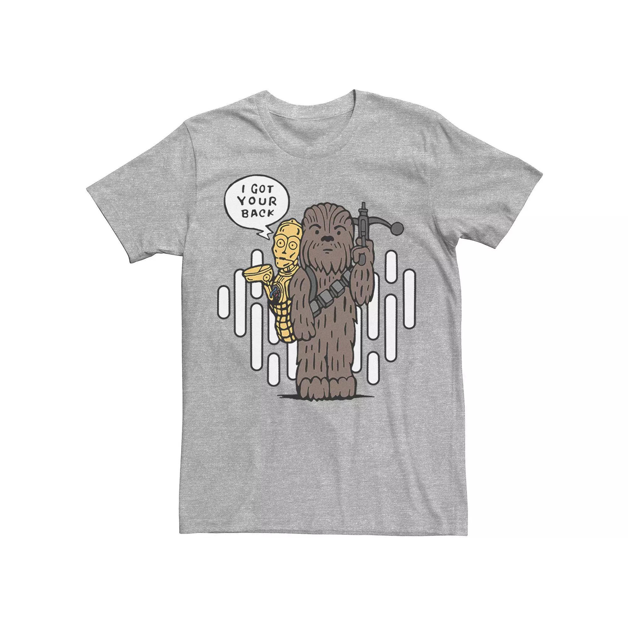 Men's Star Wars Chewie C-3PO Cartoon Got Your Back Tee, Size: XL, Athletic Grey Product Image