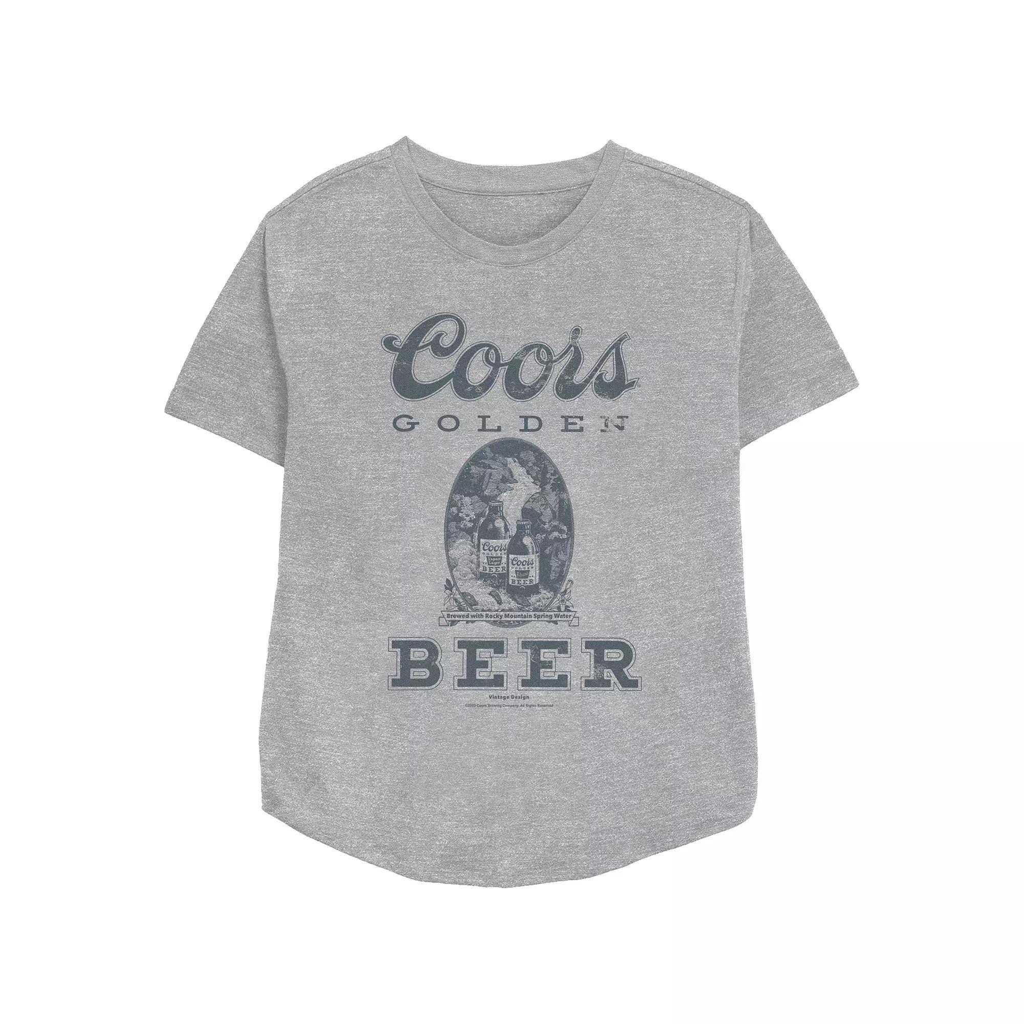 Women's Coors Golden Beer Retro Design Relaxed Fit Graphic Tee, Girl's,  Product Image