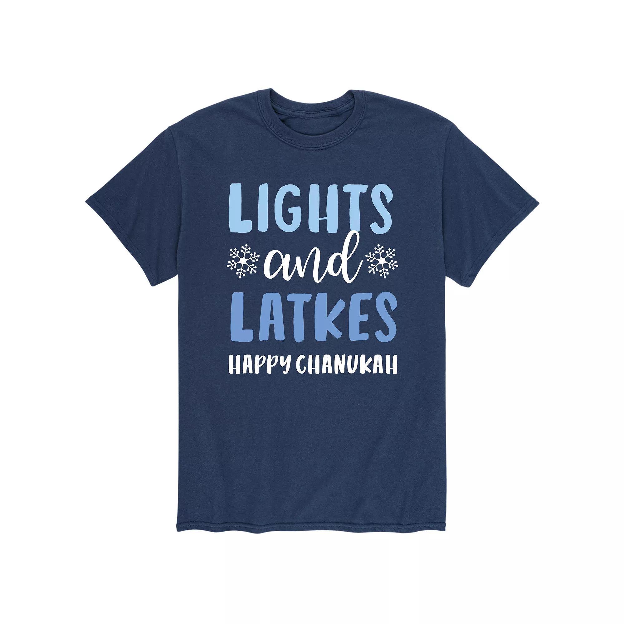 Men's Hanukkah "Lights And Latkes" Tee,  Product Image